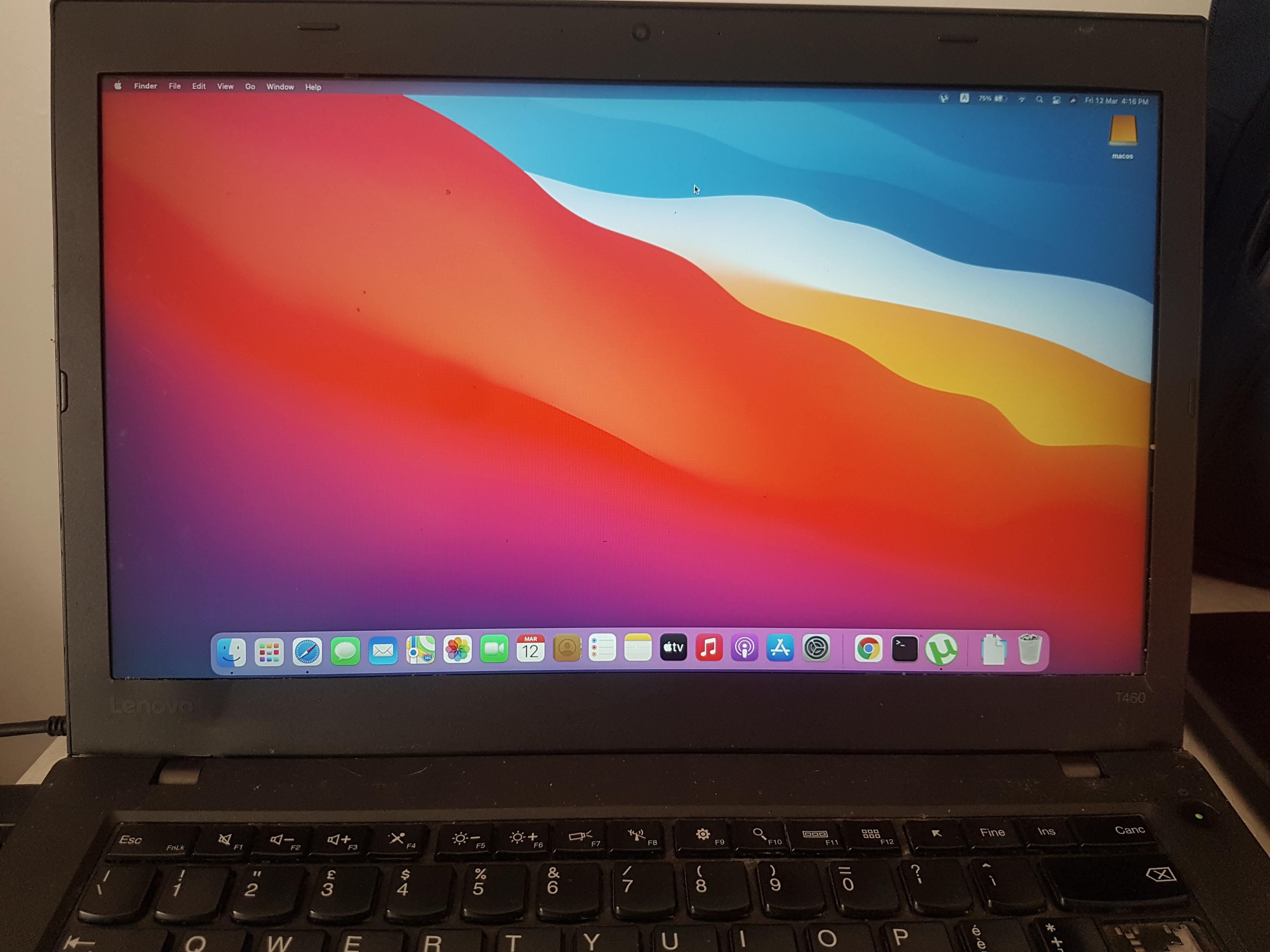 First ever Hakintosh Big Sur in Lenovo Thinkpad T460 (i5 6300U 8GB RAM
