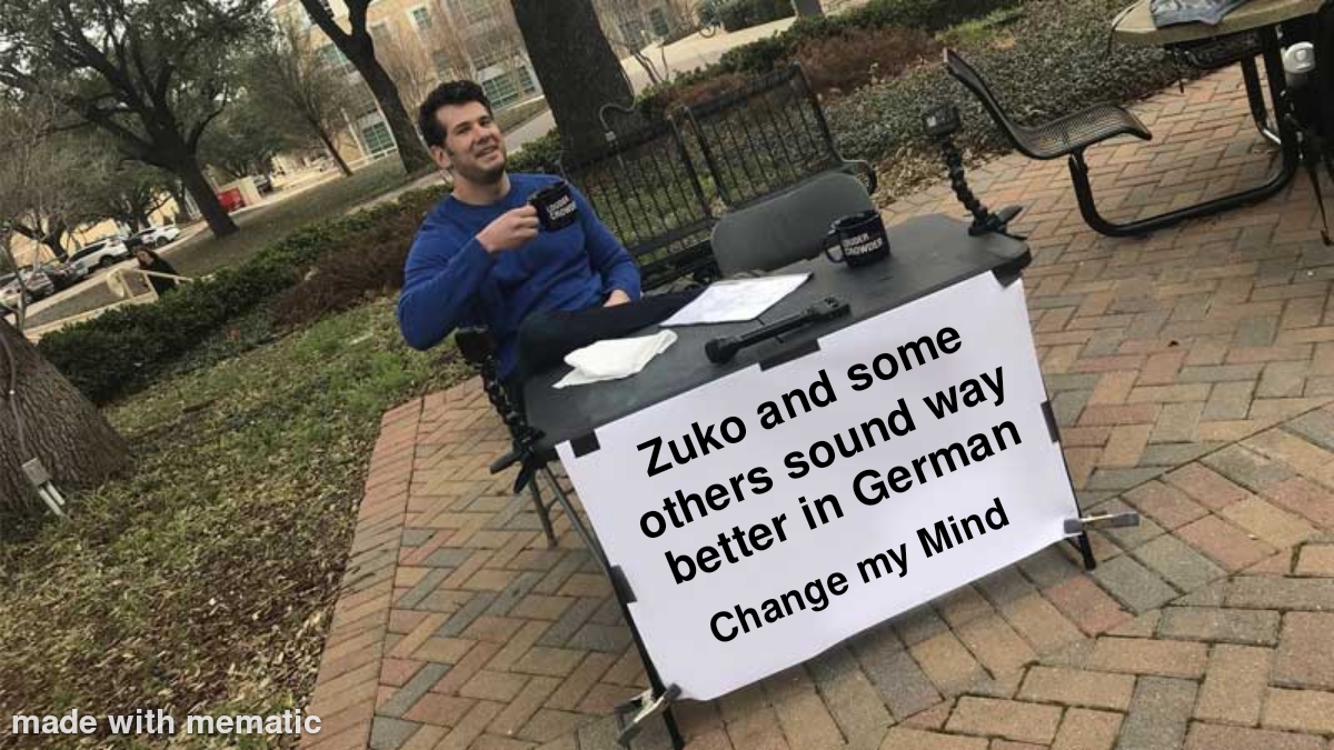 Zuko especially sound much cooler in German r/AvatarMemes