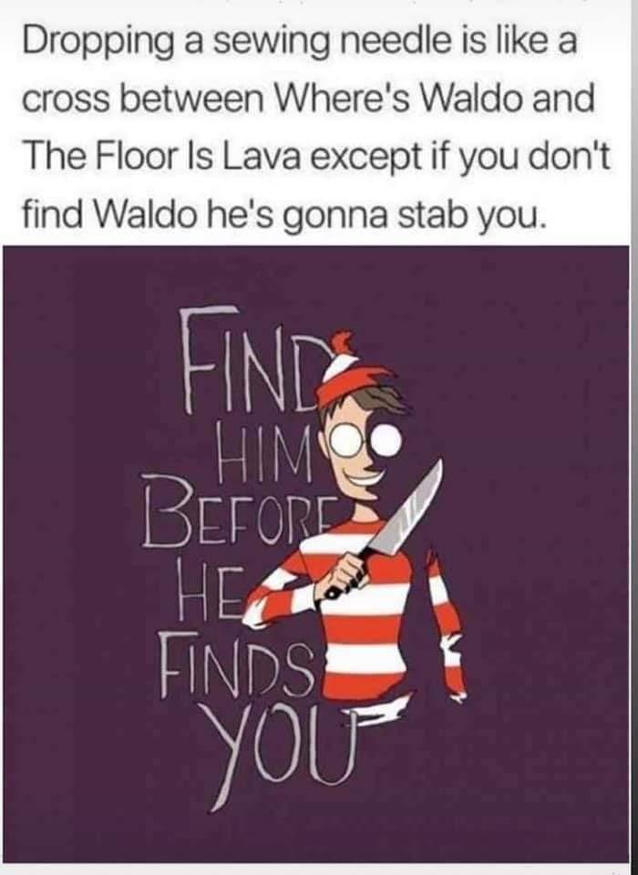 [PIC] I dropped a needle in the carpet about a month ago, and I still