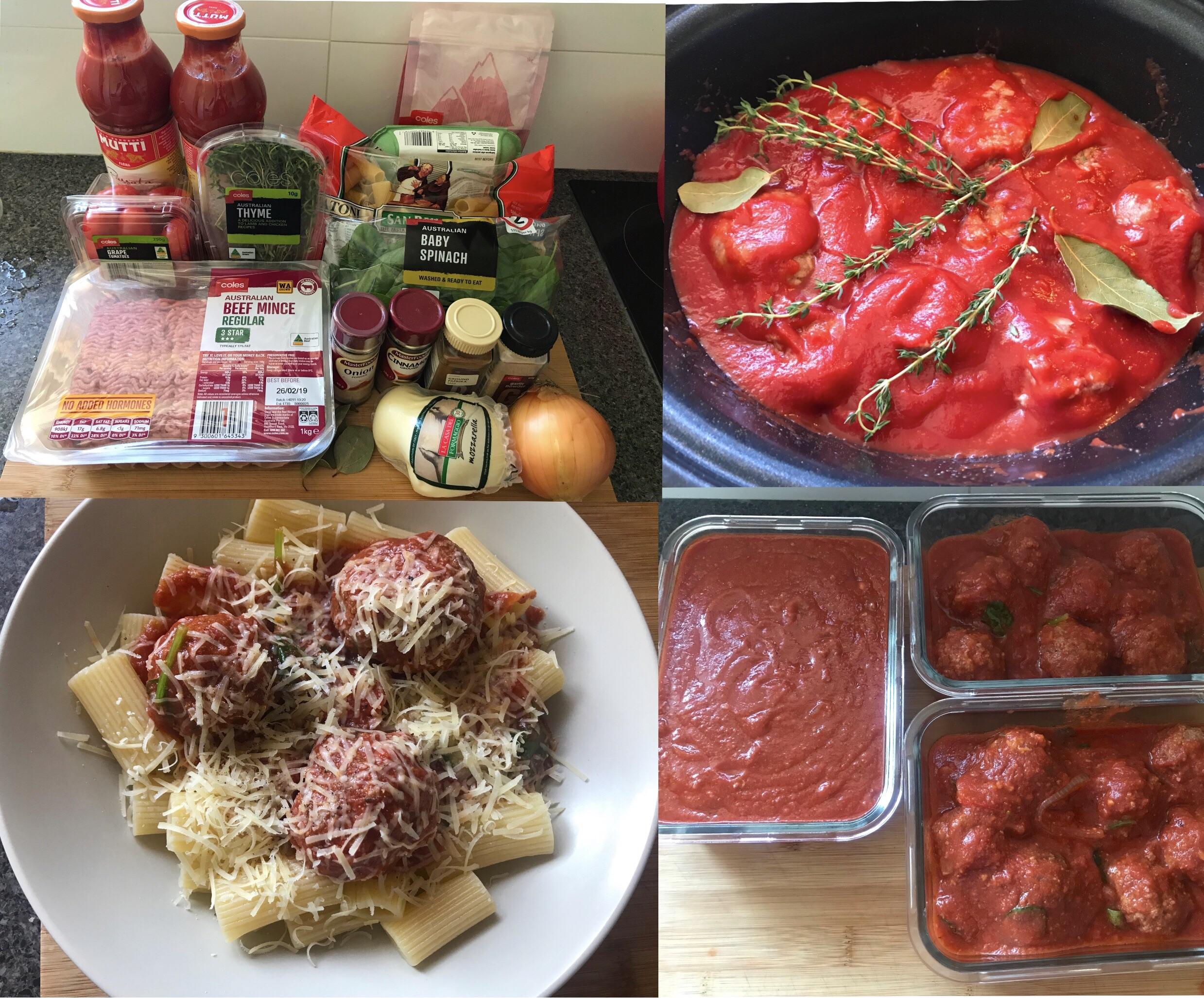 Meal two slow cooked meatballs stuffed with mozzarella cheese. r