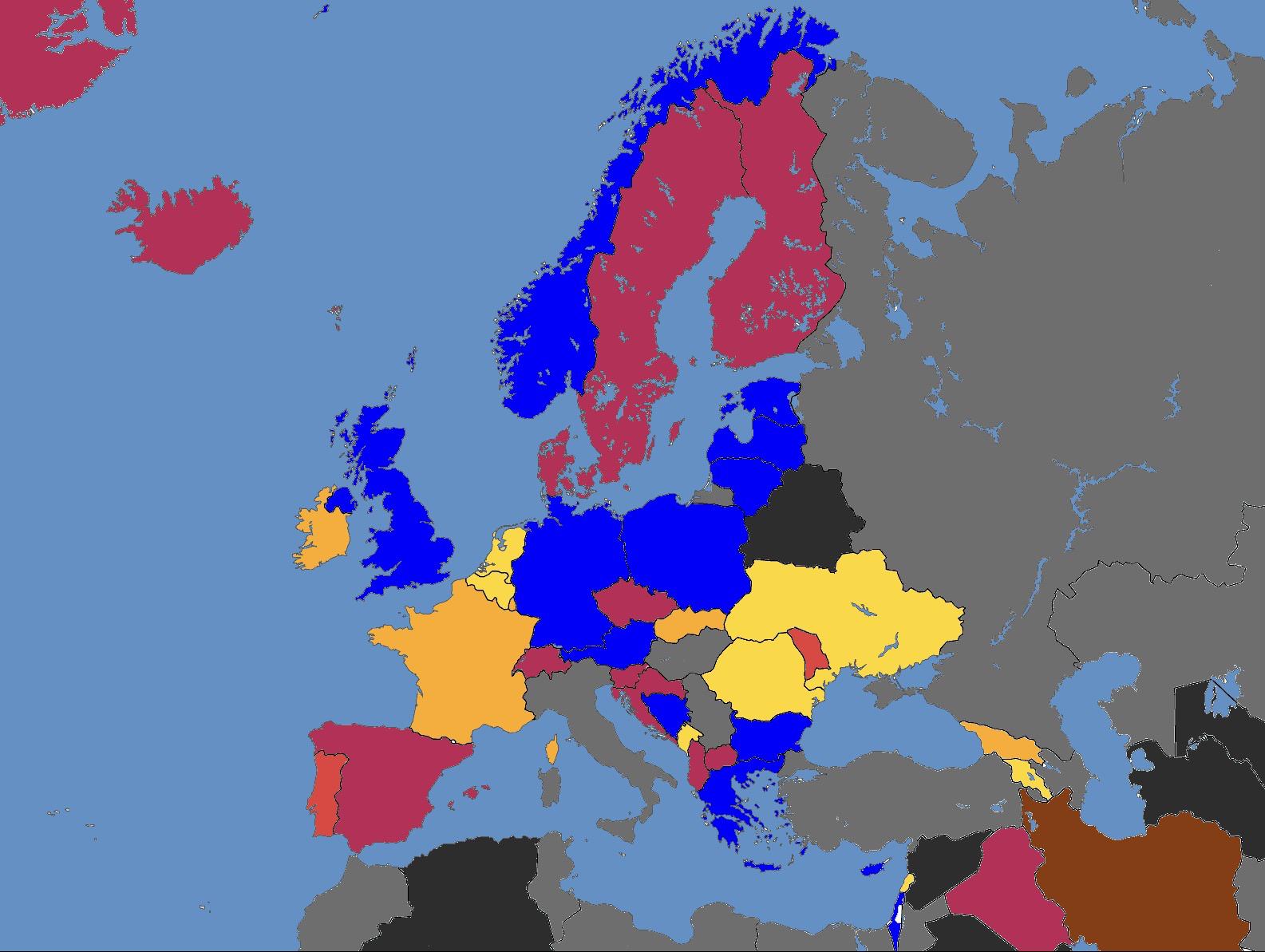 Map Of Europe Kaiserreich Map of Europe in 2020 with the corresponding Kaiserreich Ideologies