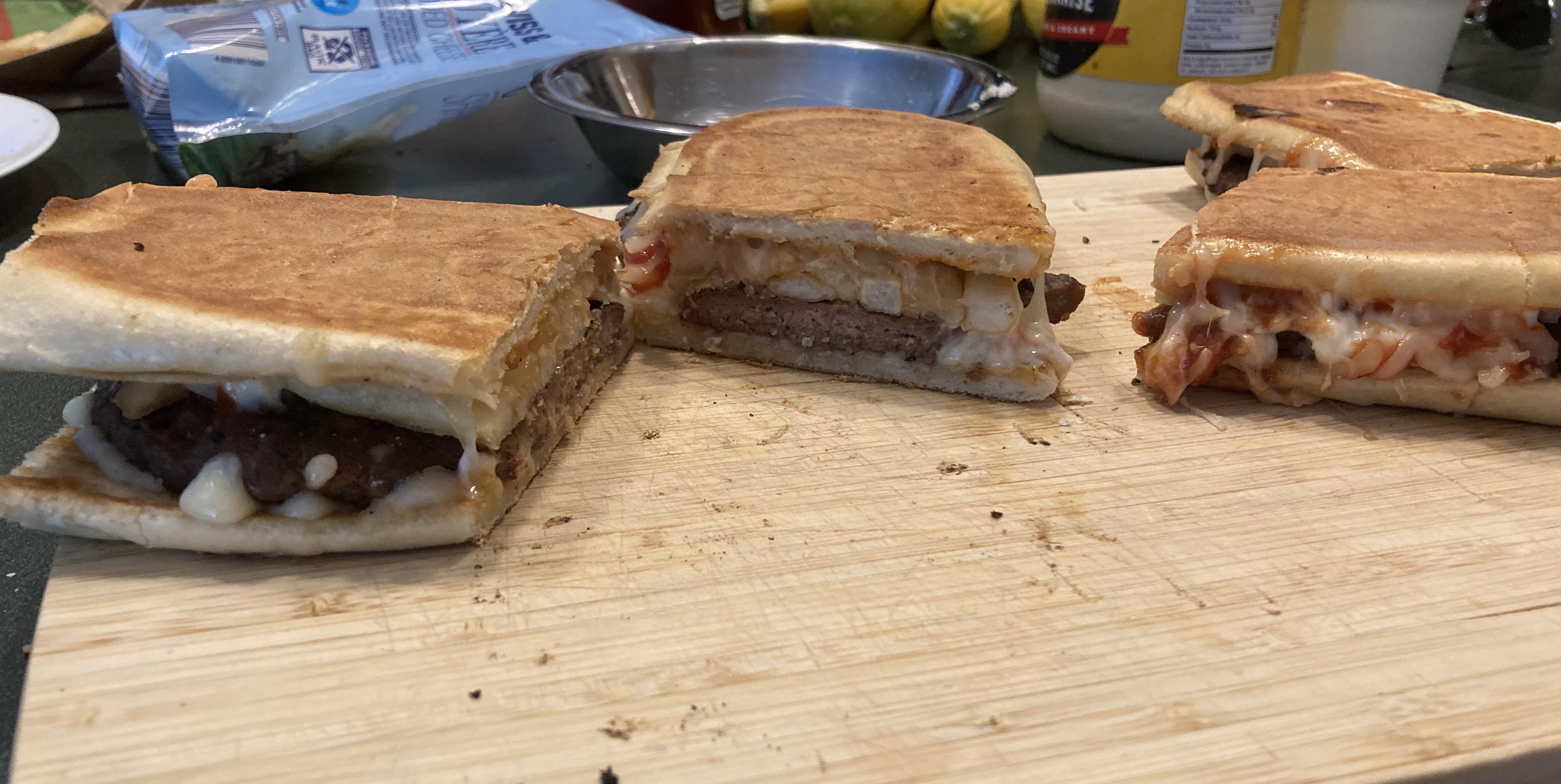 I give you the homemade smash sandwich. I have pretty much perfected it