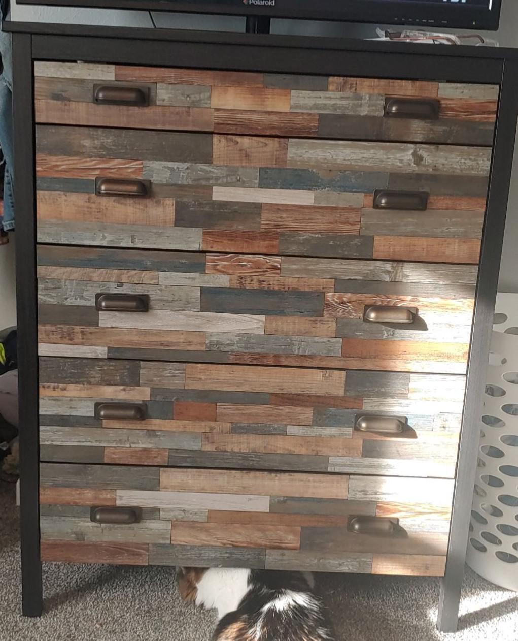 Koppang Black/Brown 5drawer chest Makeover r/ikeahacks