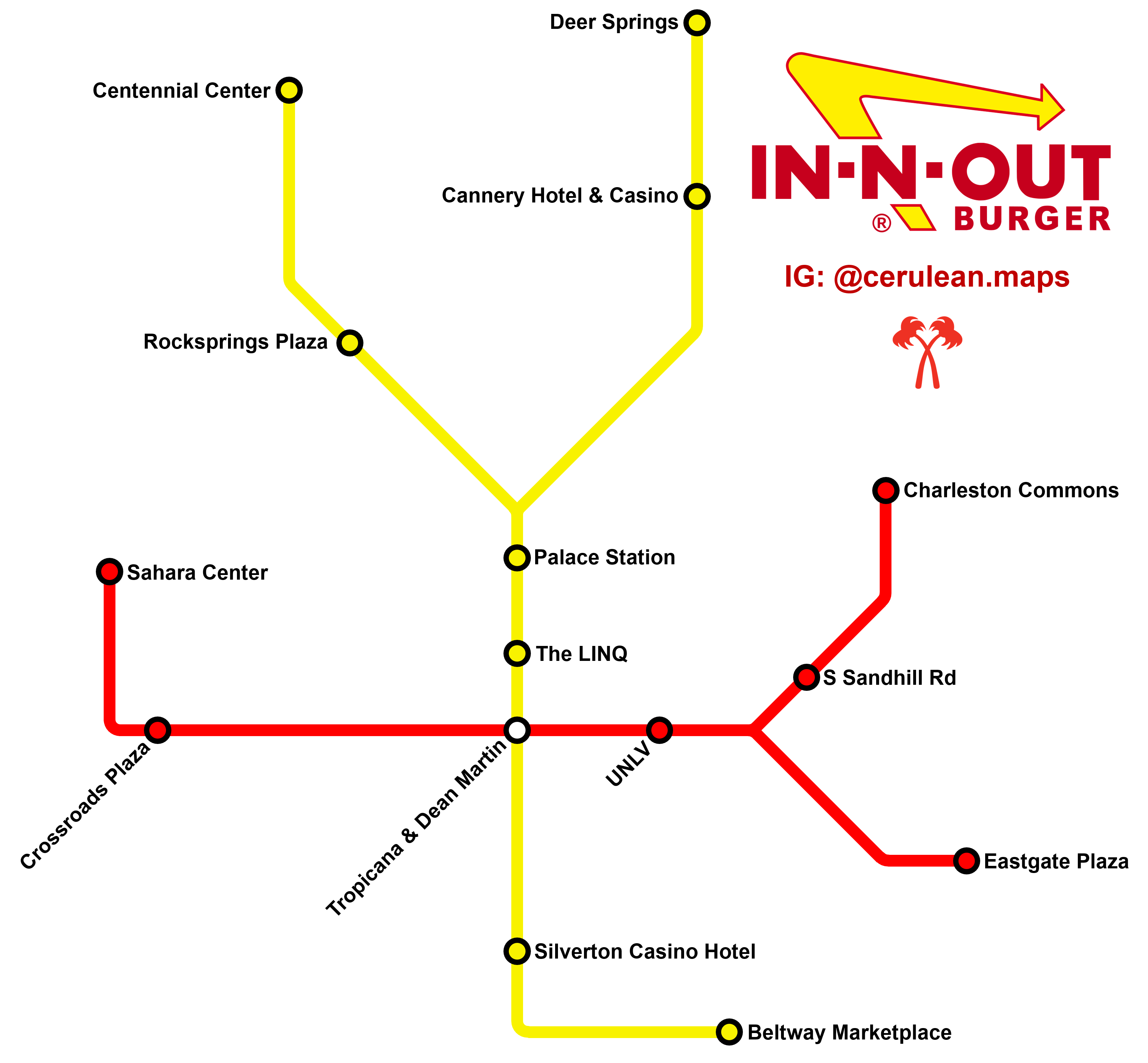 If all InNOut locations in the Las Vegas area were connected with a