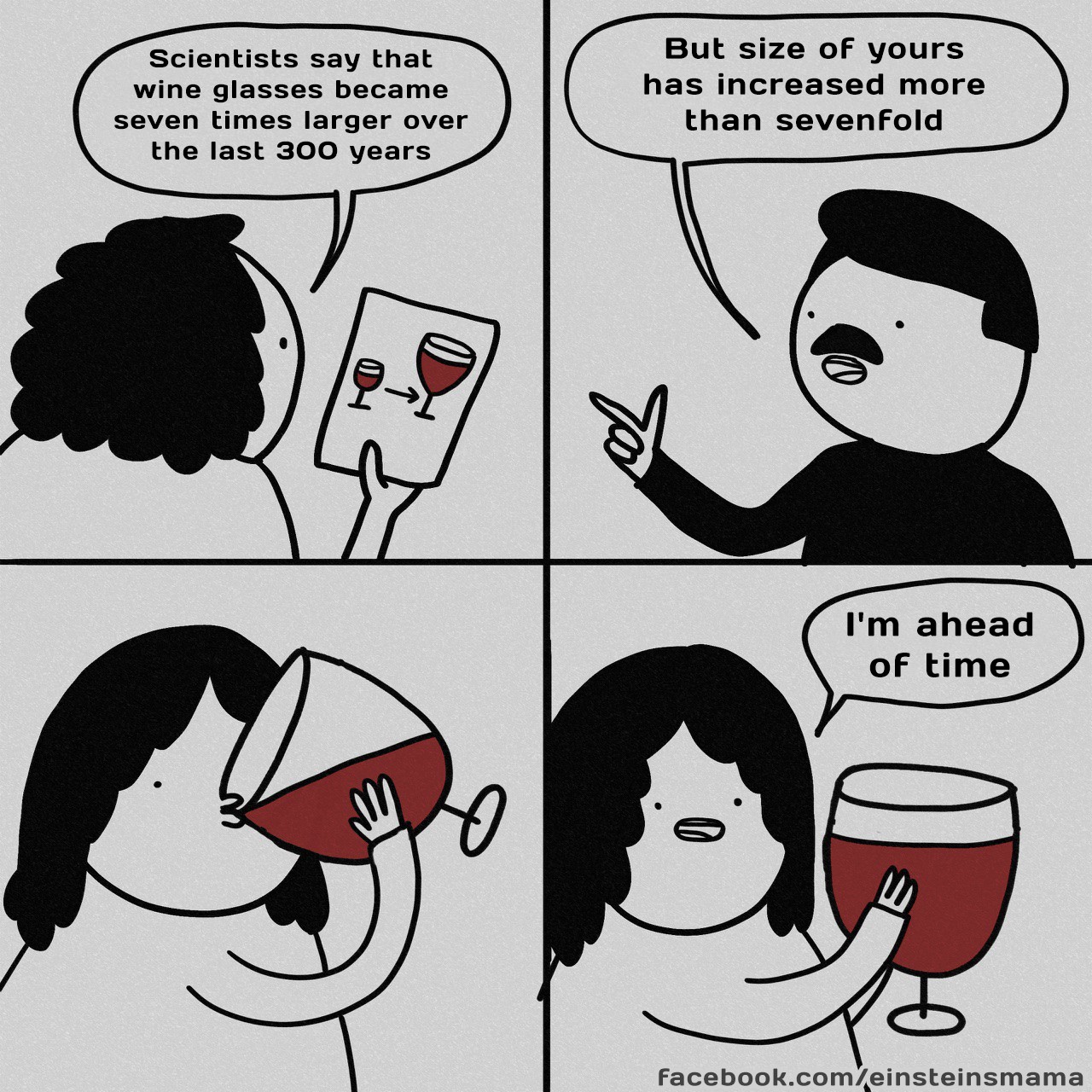 Wine glasses are seven times larger now than they used to be 300 years