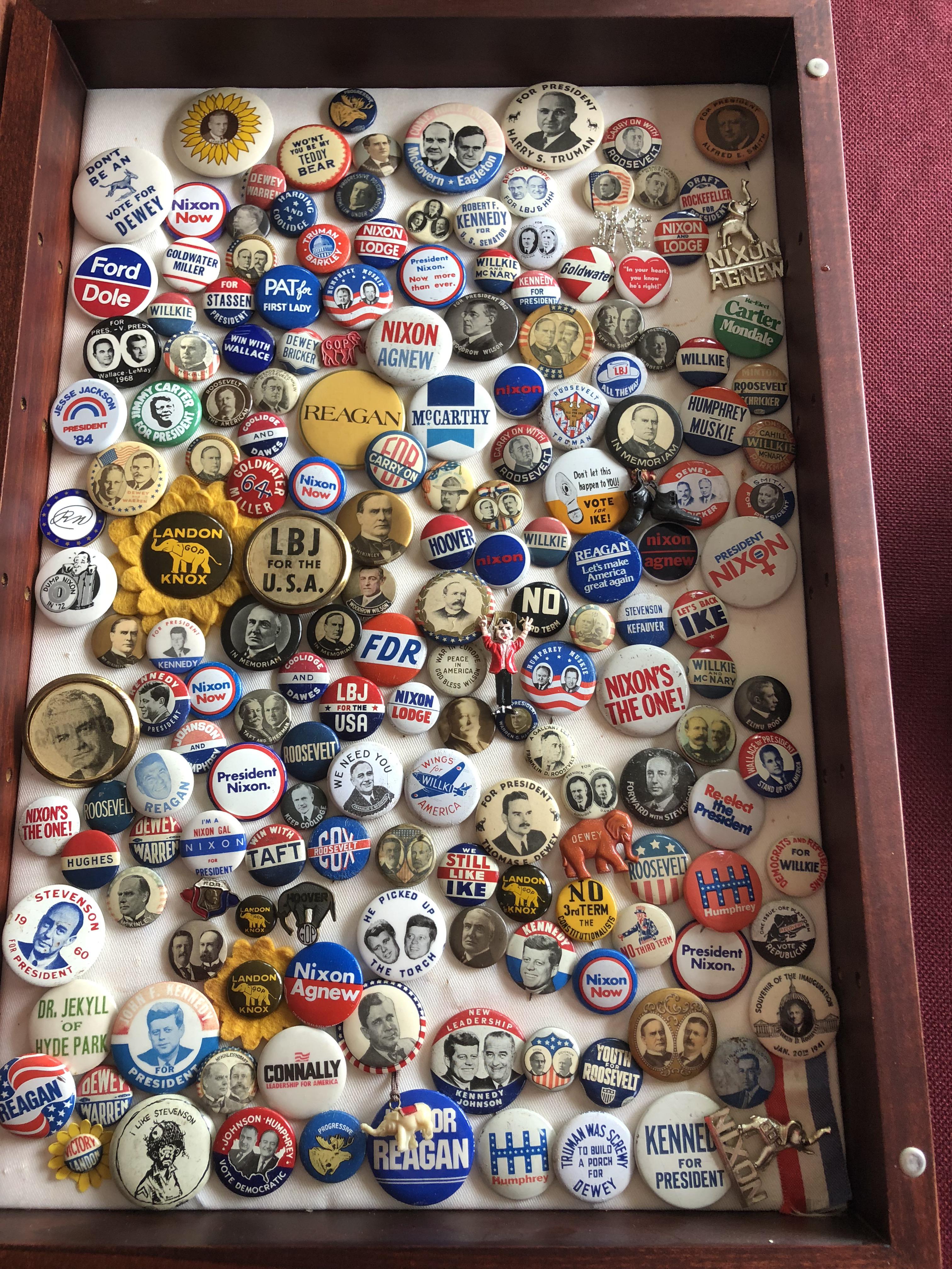 My dads political pin collection ( Presidential Campaigns ) r