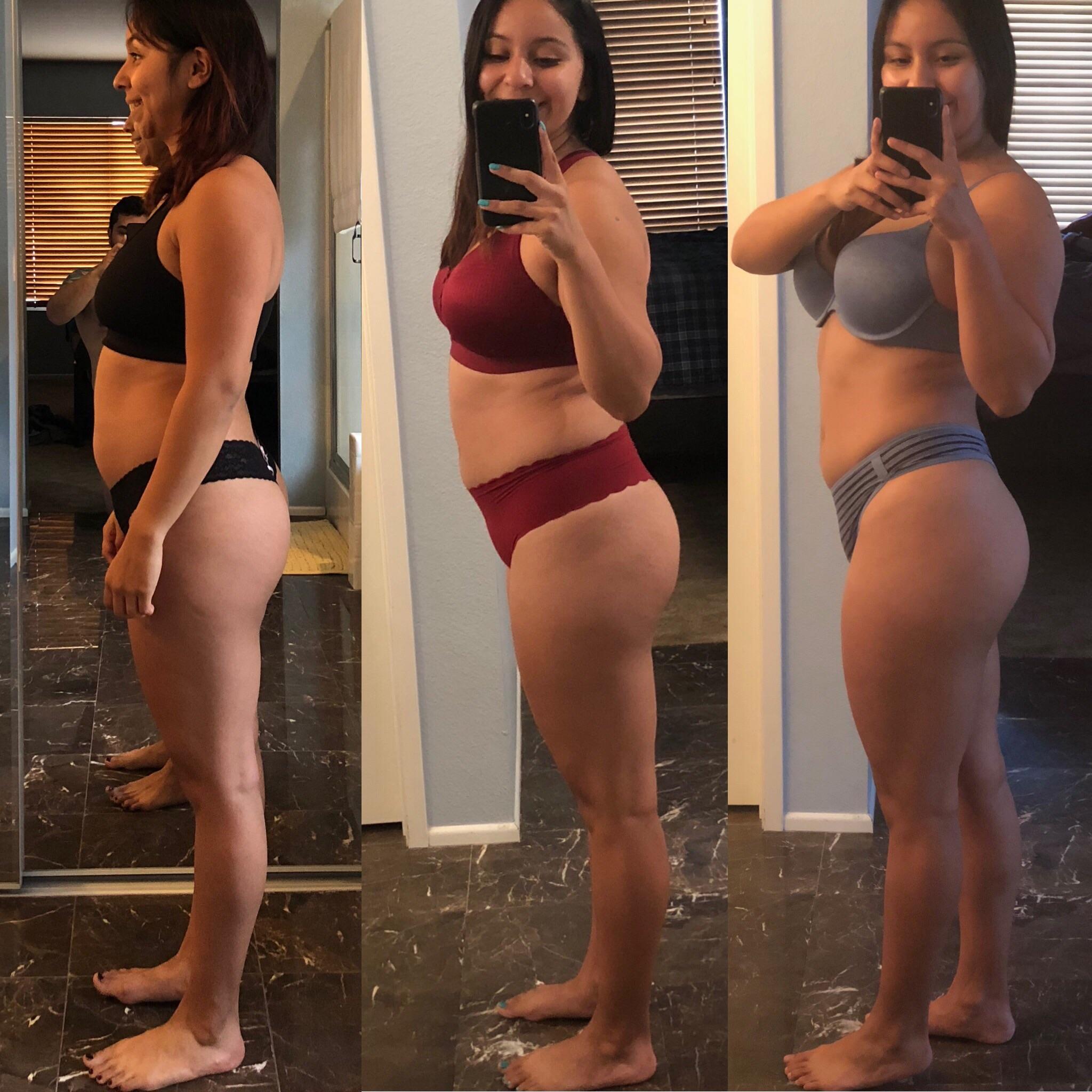 F/25/5’0” [132 > 130 = 2 lbs] My progress since lifting and doing