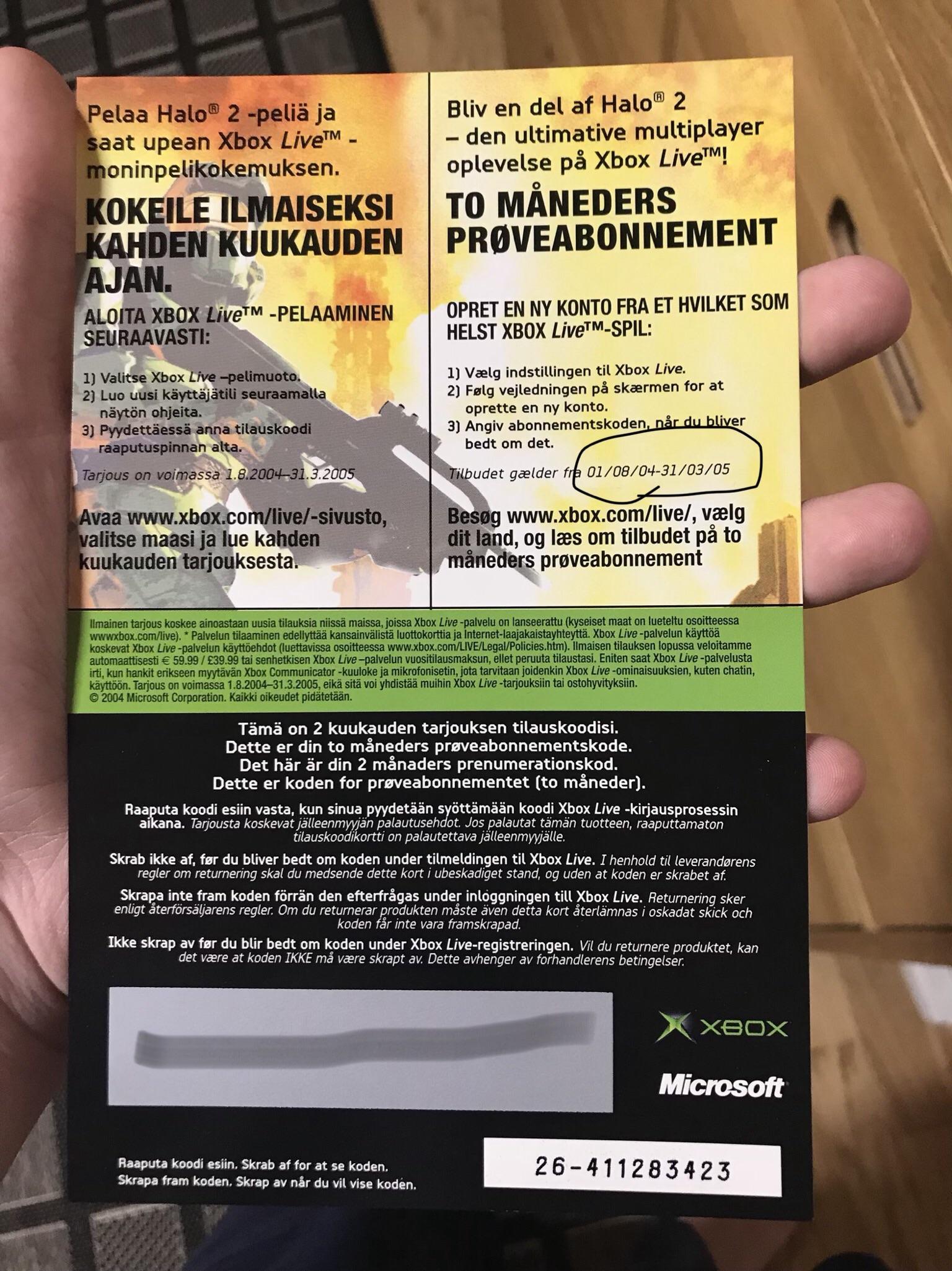 With the introduction to xbox live i finally got myself a code! Too bad it has expired.. r/gaming