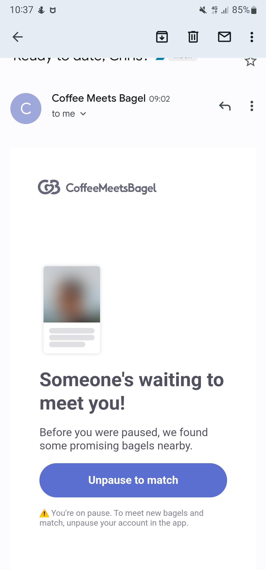 Saw this in my email. Does this mean I've matched with someone in