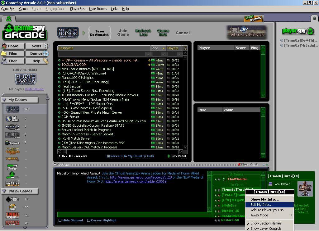 GameSpy arcade. So many demo games played through here, as my parents wouldn't buy me any