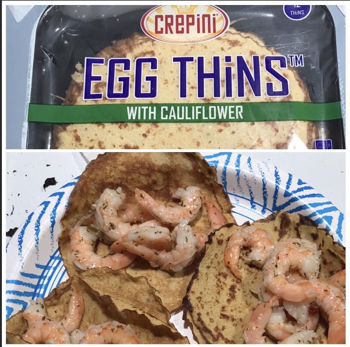 Game Changer Crepini egg white and cauliflower crepes. Found them at