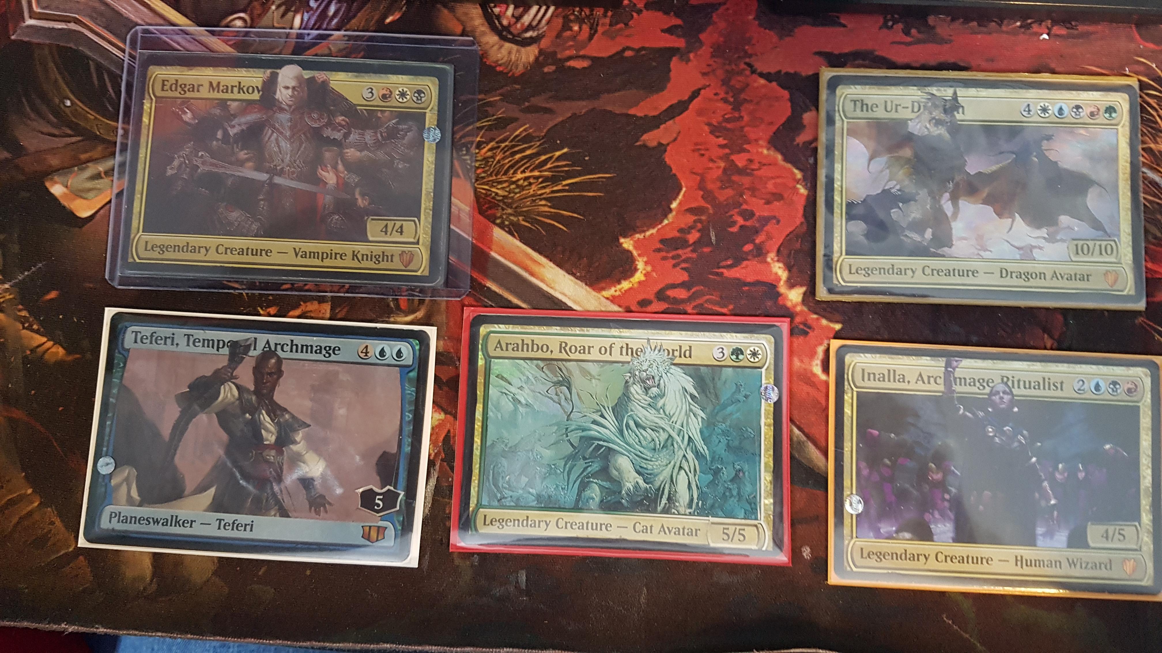 I altered some of the oversized commander cards to be bursting with