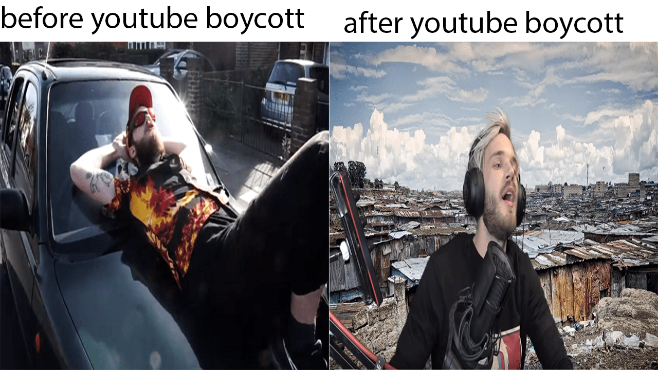 before and after YouTube Boycott r/PewdiepieSubmissions