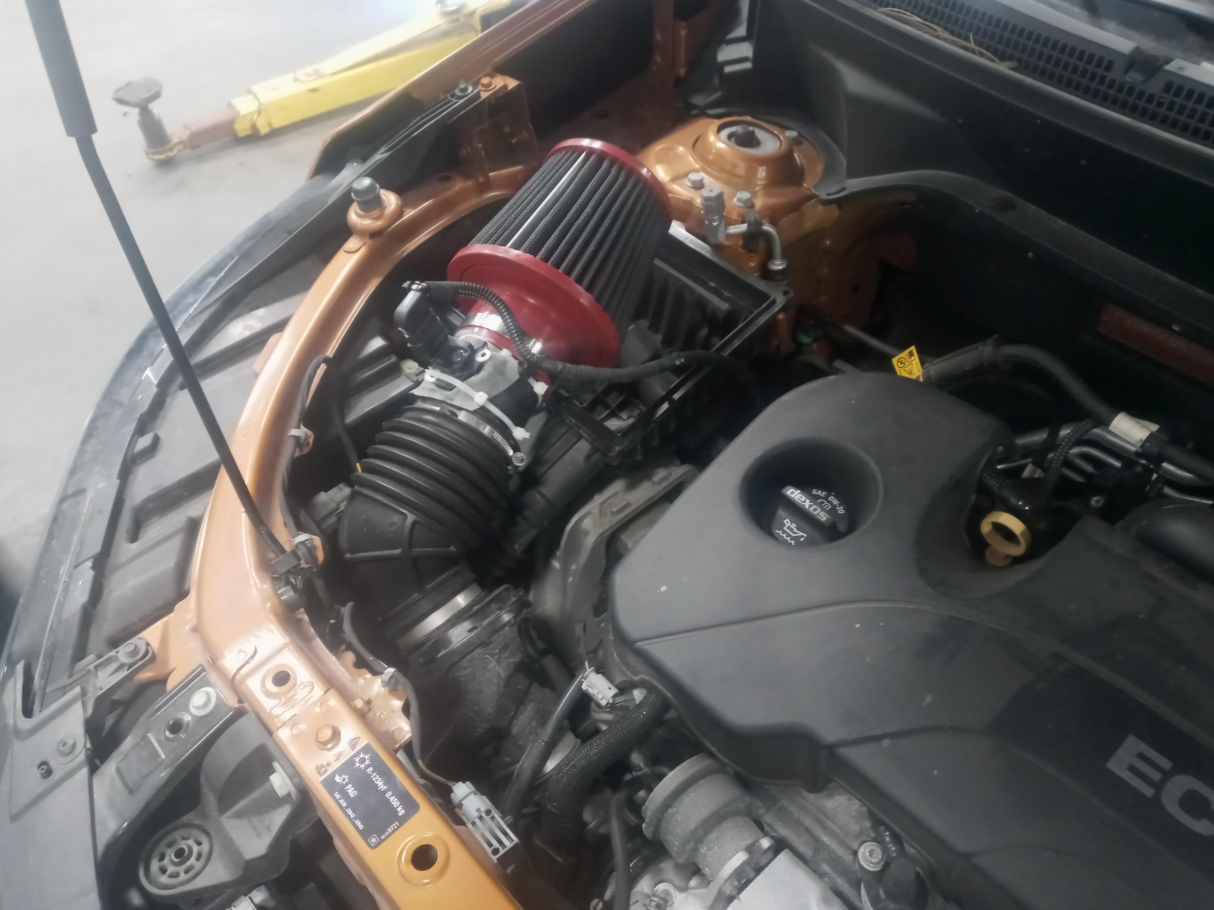 This custom "cold air intake" that a customer installed on their 2019