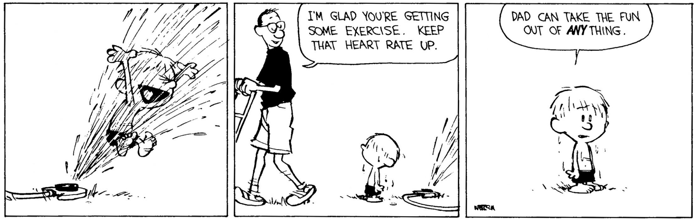 Exercising builds character calvinandhobbes