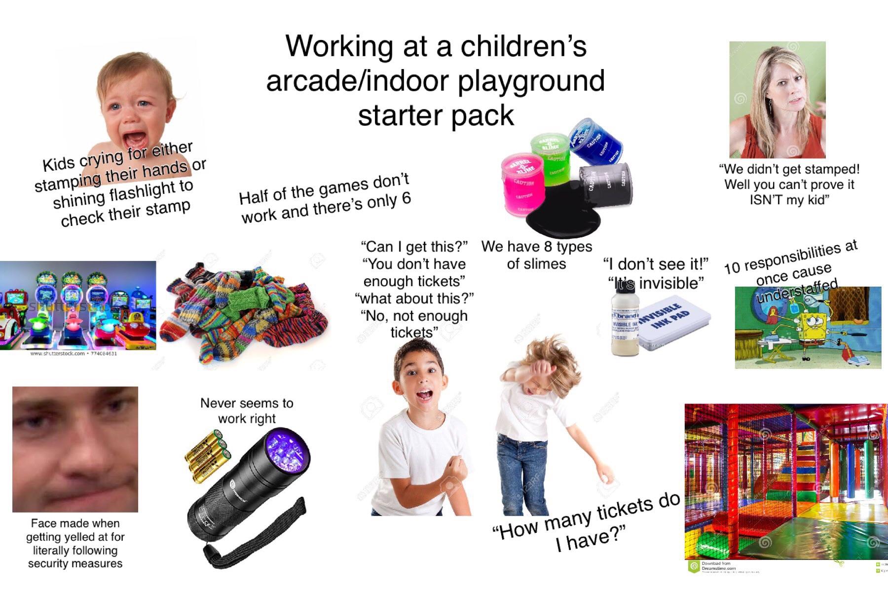 Working at a children’s arcade/indoor playground starter pack r