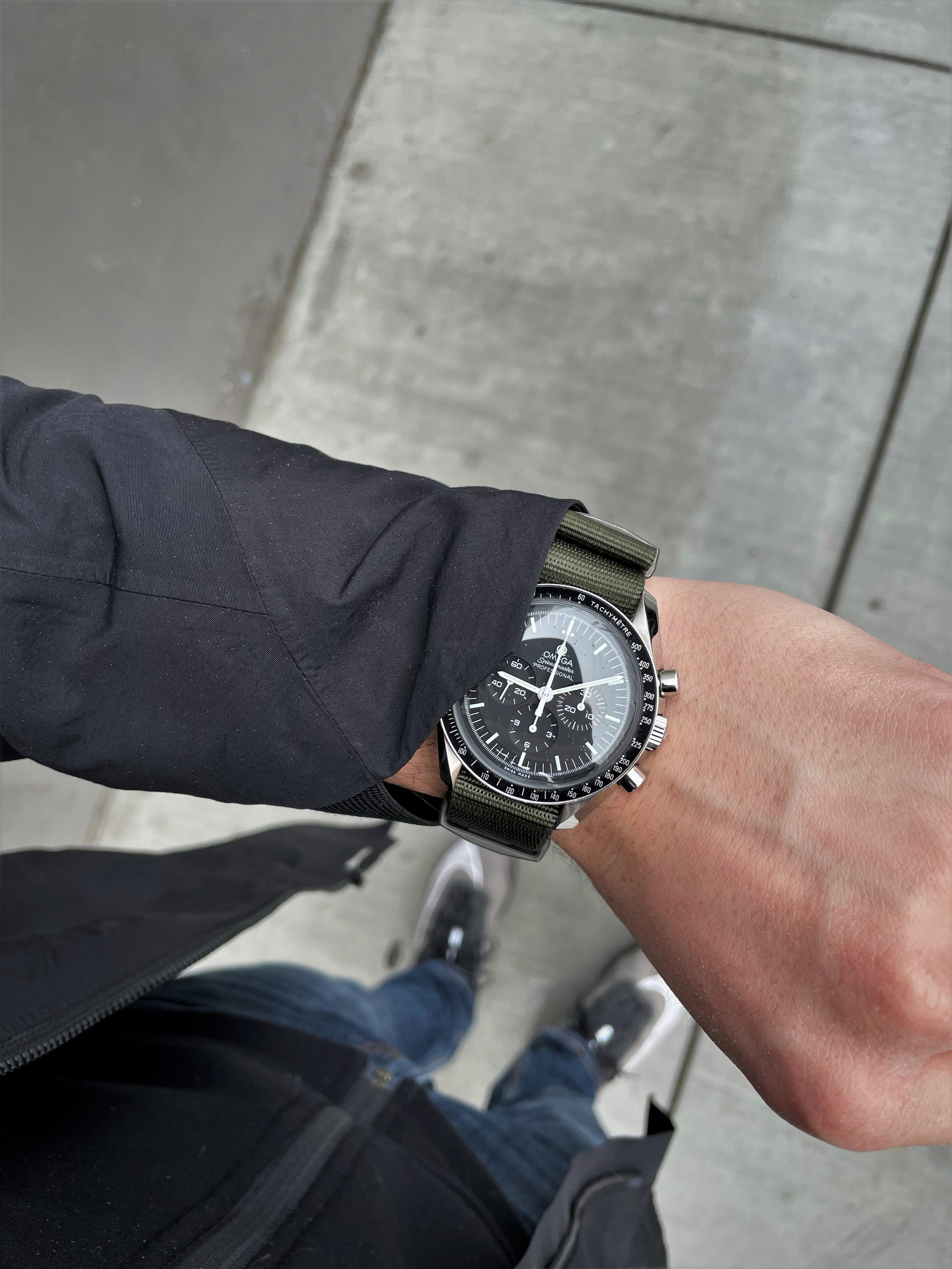 [Omega] Speedmaster on Olive Nato is my fav r/Watches