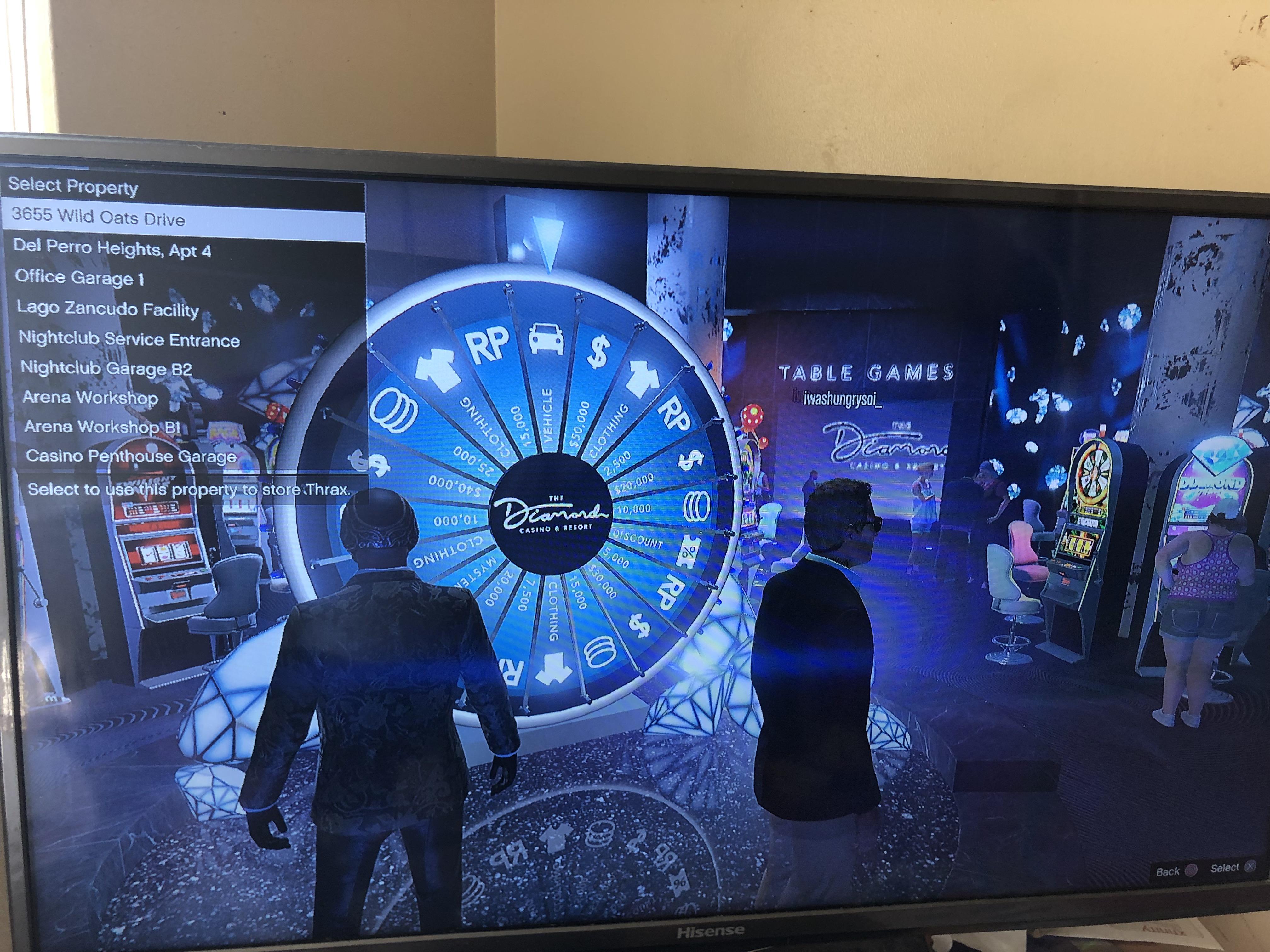 GTA 5 casino DLC. Second time spinning the lucky wheel and WON the