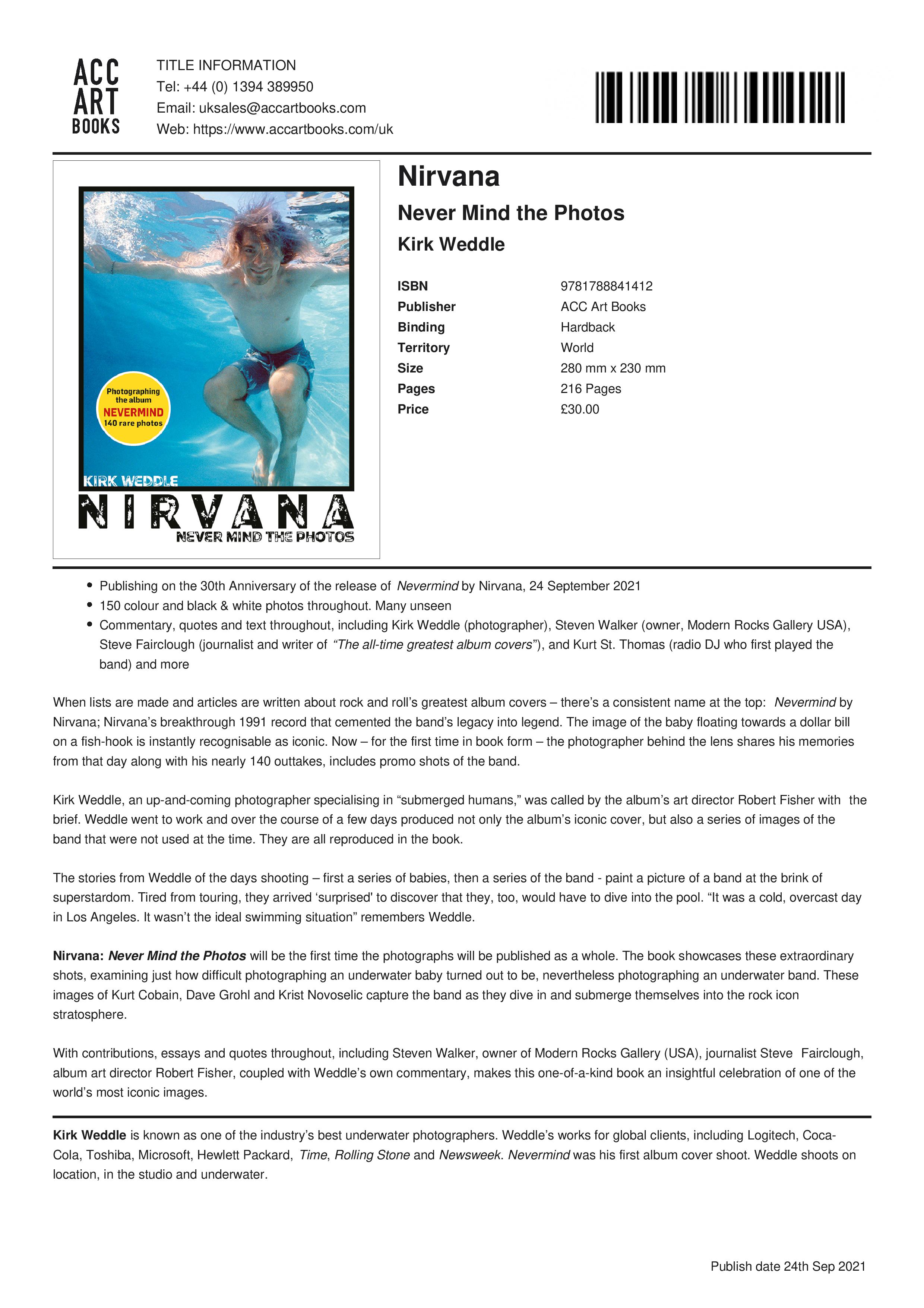 Just stumbled upon this. Releasing on Nevermind's 30th anniversary