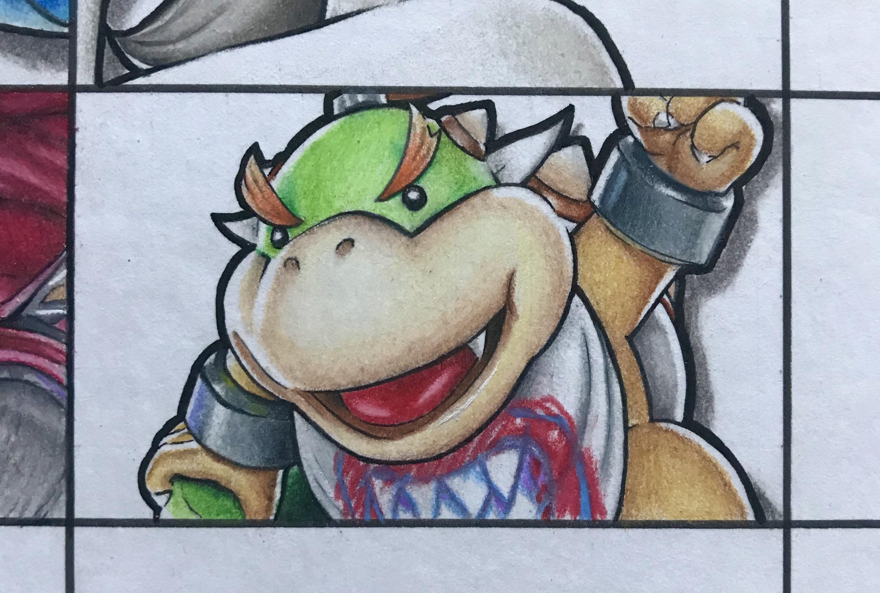Bowser Jr, just a peek at progress on my drawing of the Smash Bros