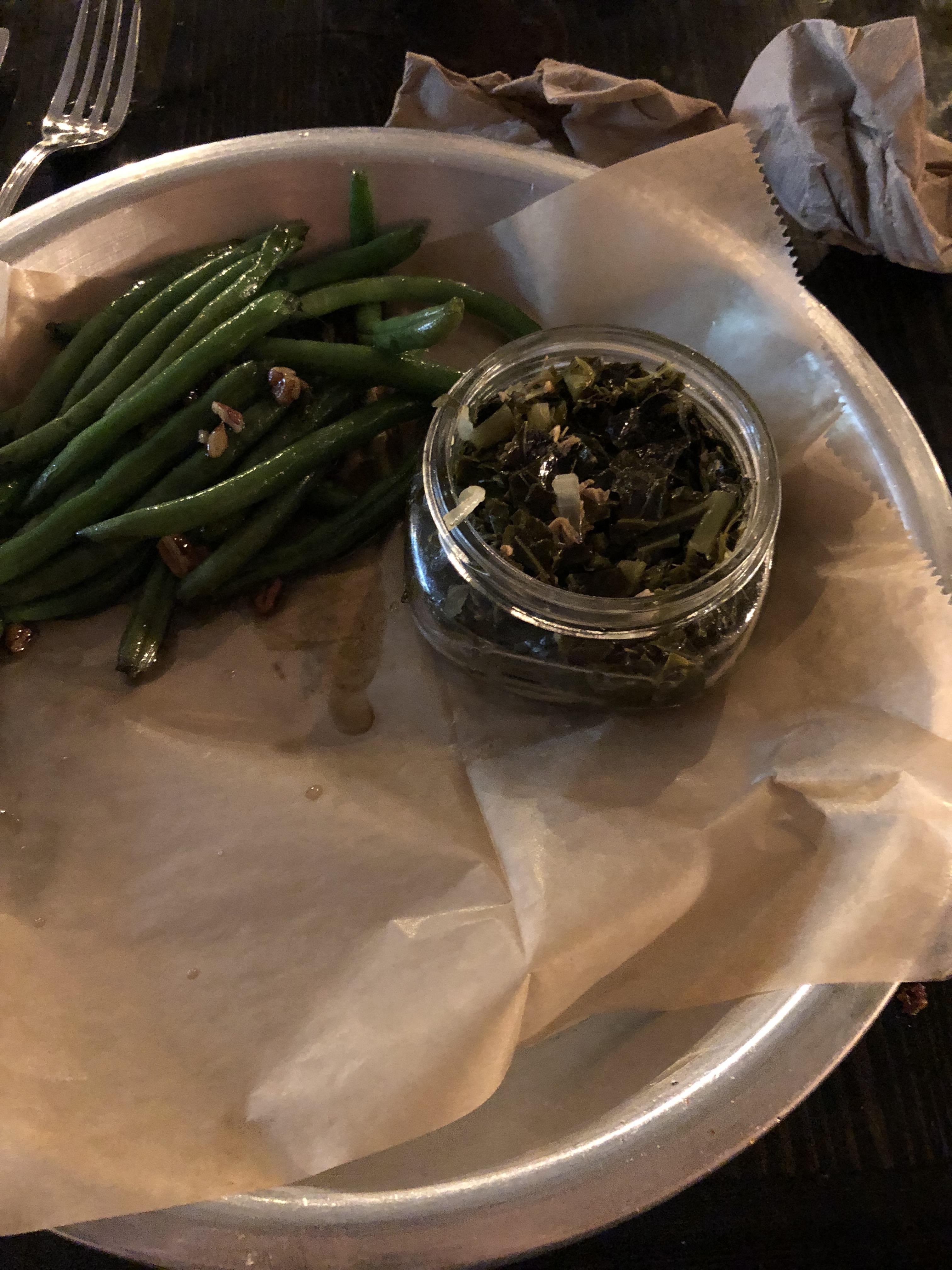 Collard greens served in a mason jar (bonus for on a pan) r/WeWantPlates