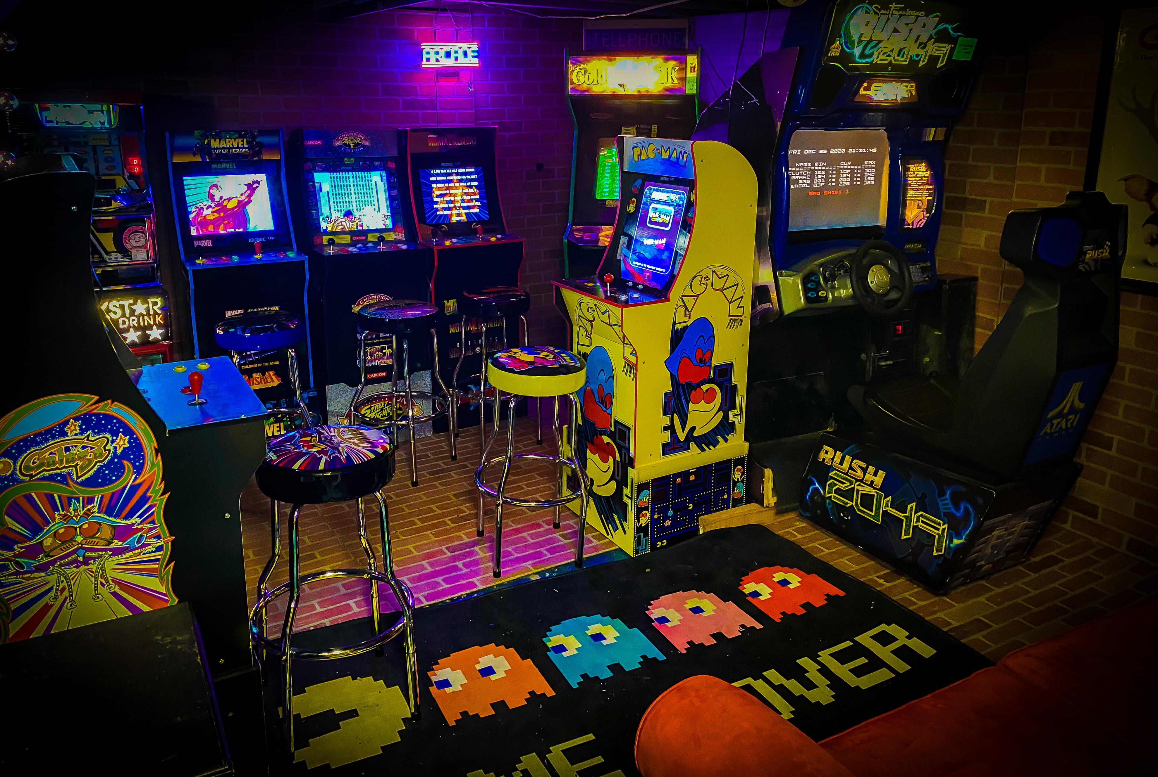 My lil’ basement corner arcade is coming along! r/Arcade1Up