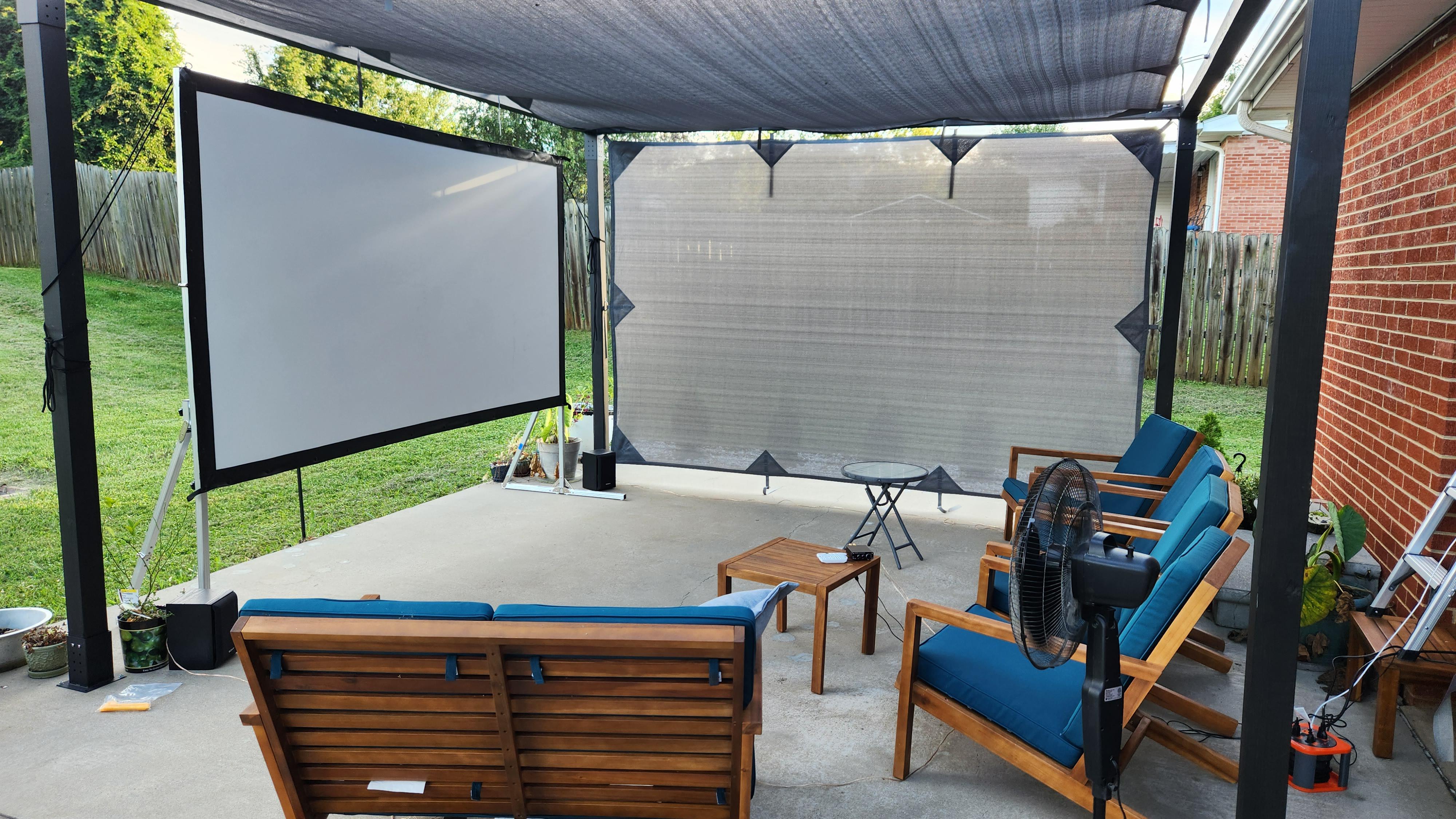 my budget outdoor theater setup r/projectors