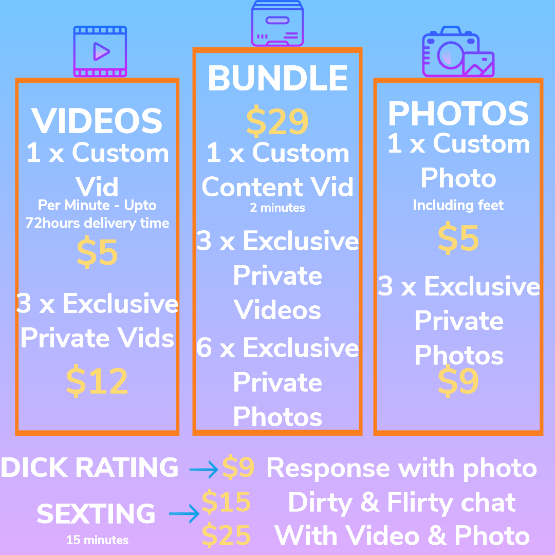 MY ONLYFANS PRICE LIST : u/Misssashalouise