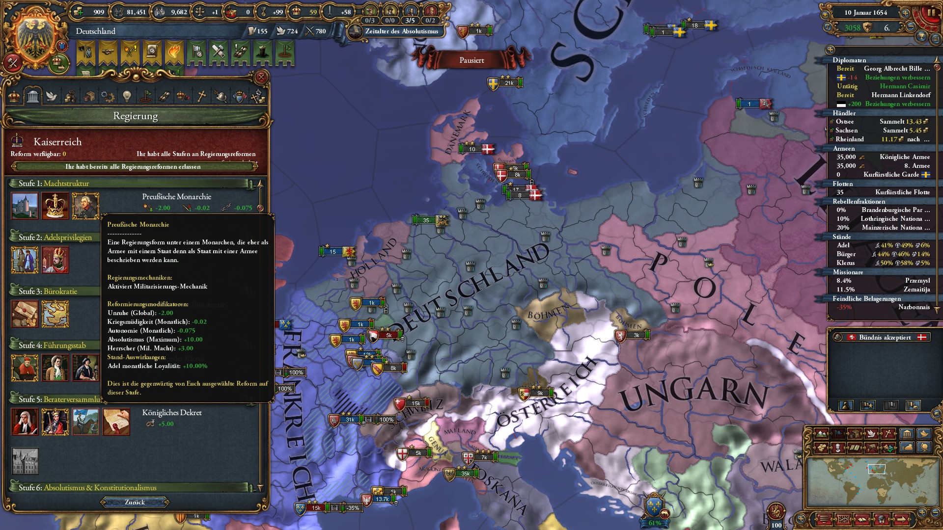 Germany with Prussian government? eu4