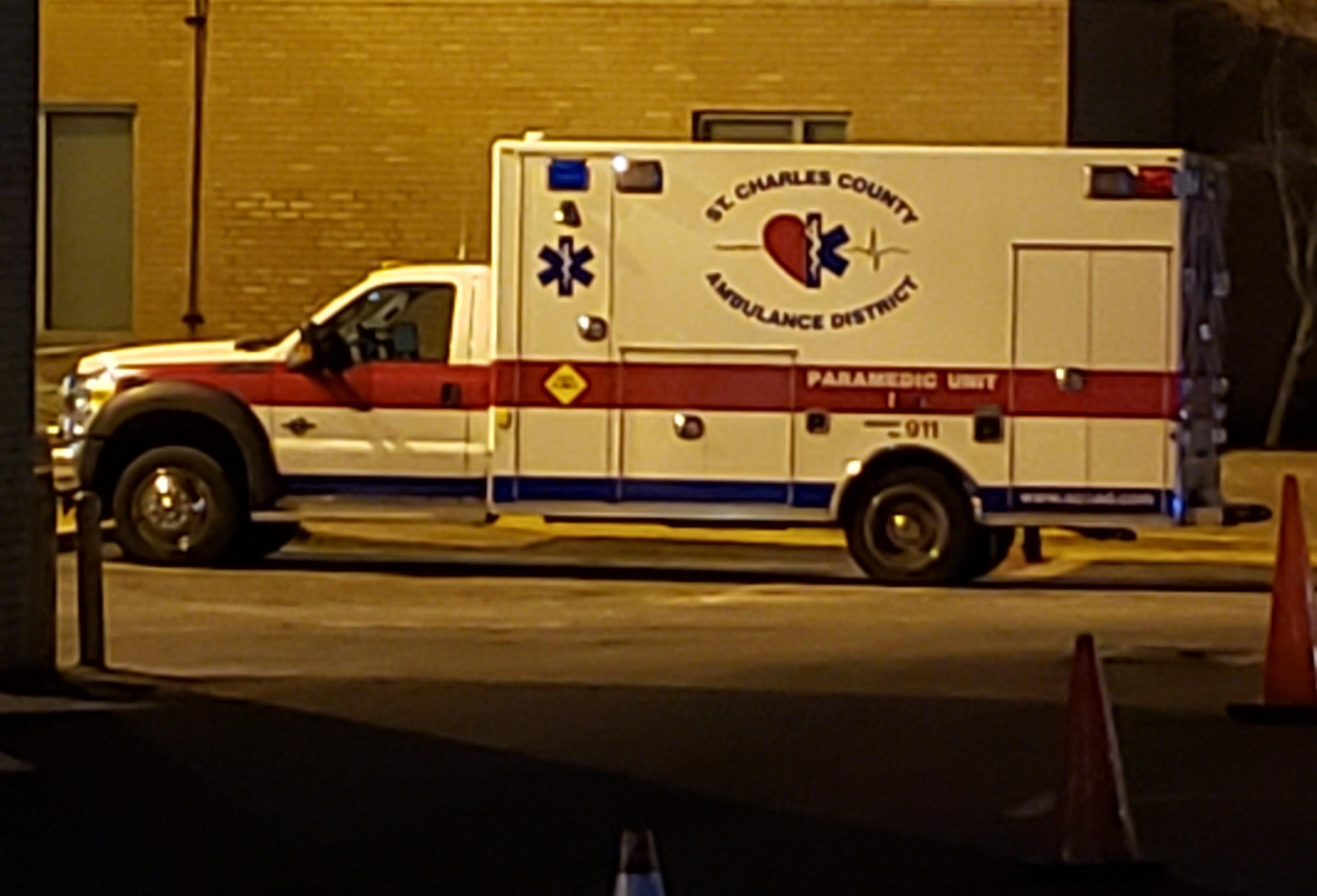 St.Charles County,Missouri ambulance parked at local hospital r