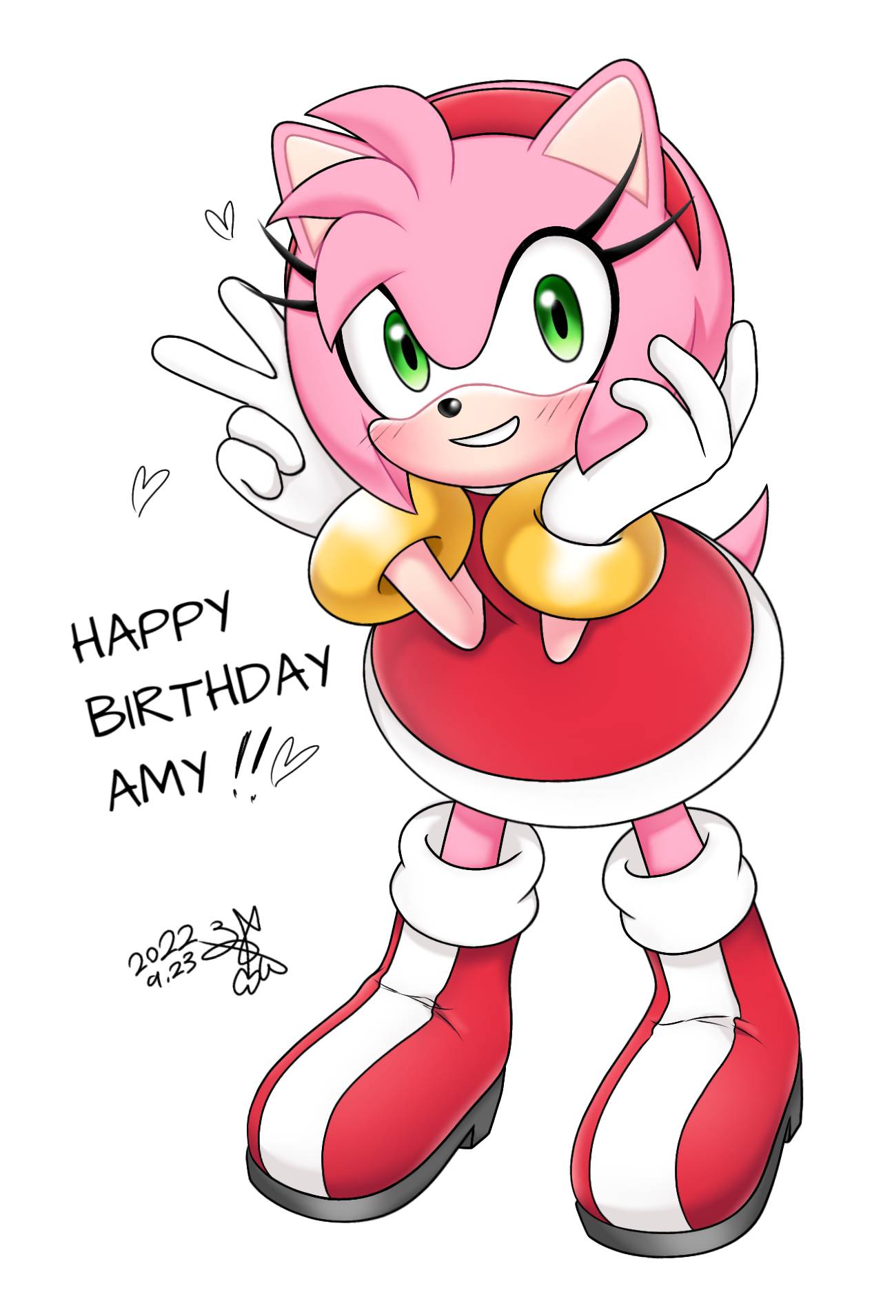fanart for Amy Rose birthday from applecream0331 r/SonicTheHedgehog