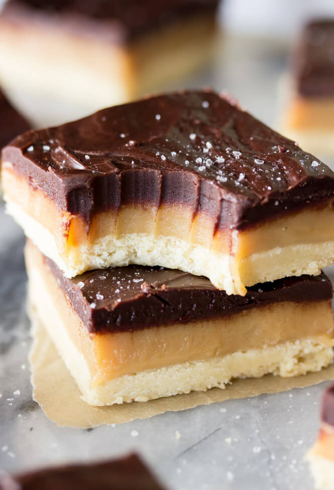 Millionaire's Shortbread shortbread, caramel, chocolate, and sea