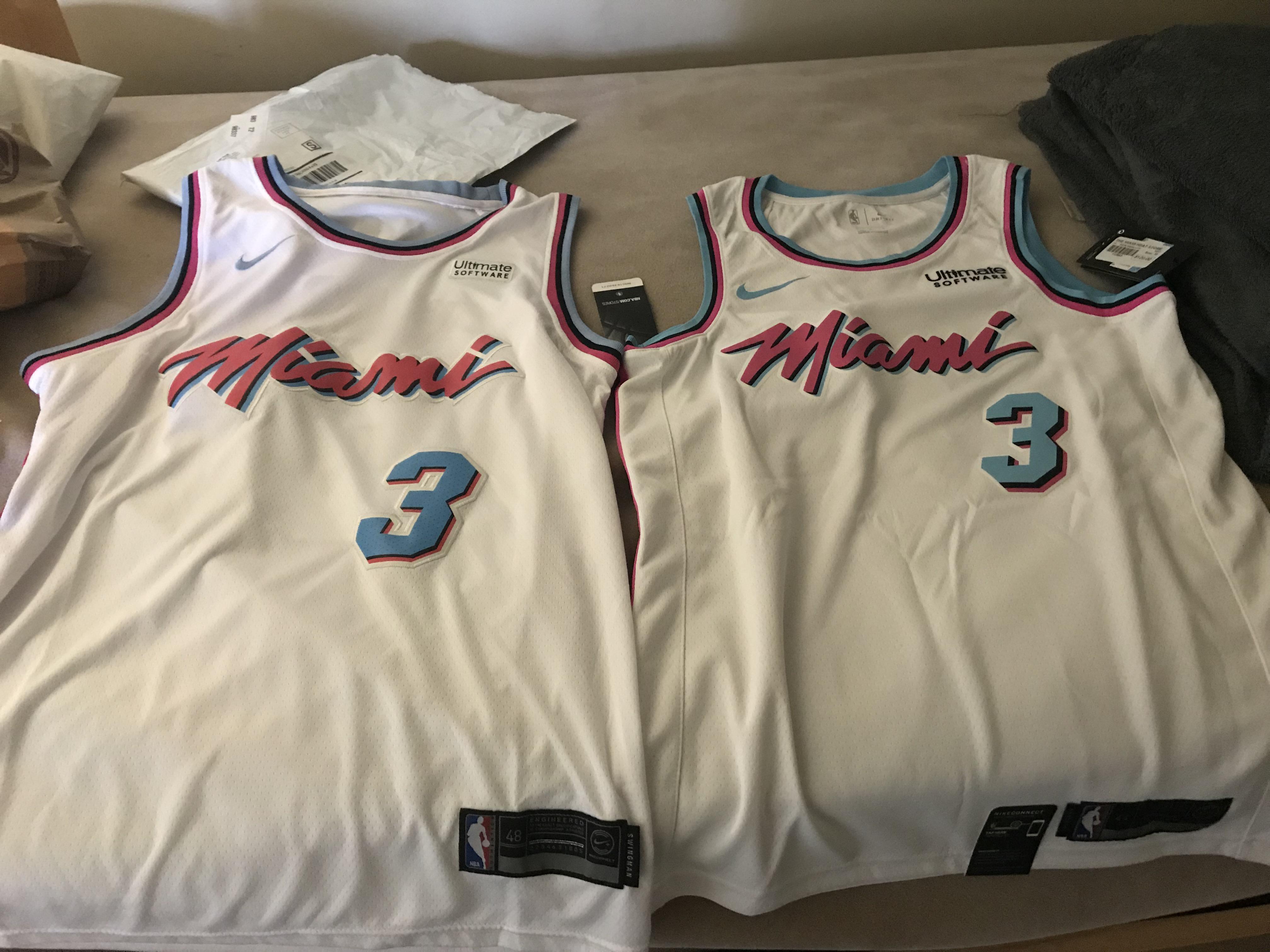 Miami Vice Real vs. Fake side by side r/basketballjerseys