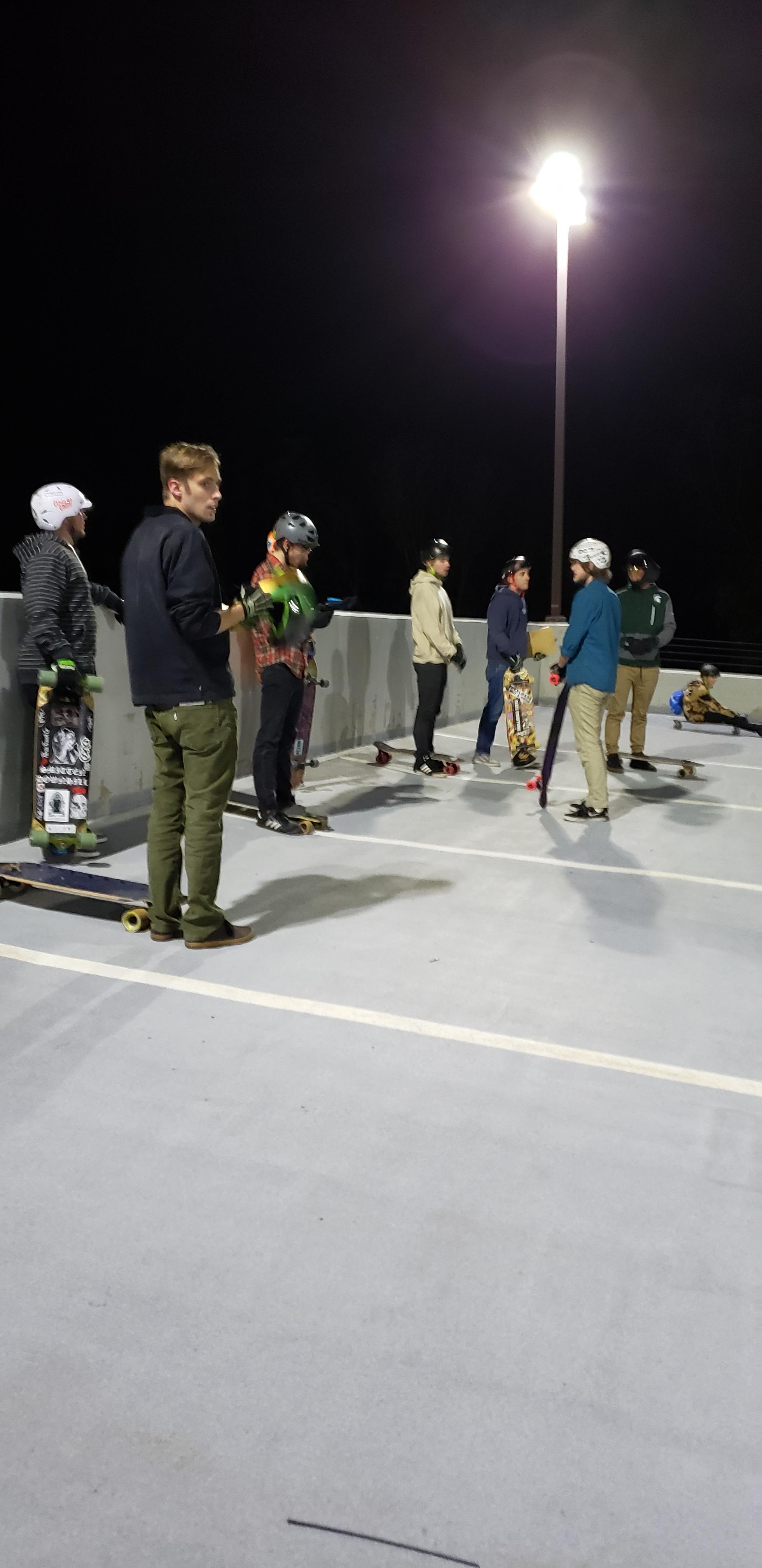 Action Board Shop garage bomb. What a group of lads! Much fun. r/longboarding