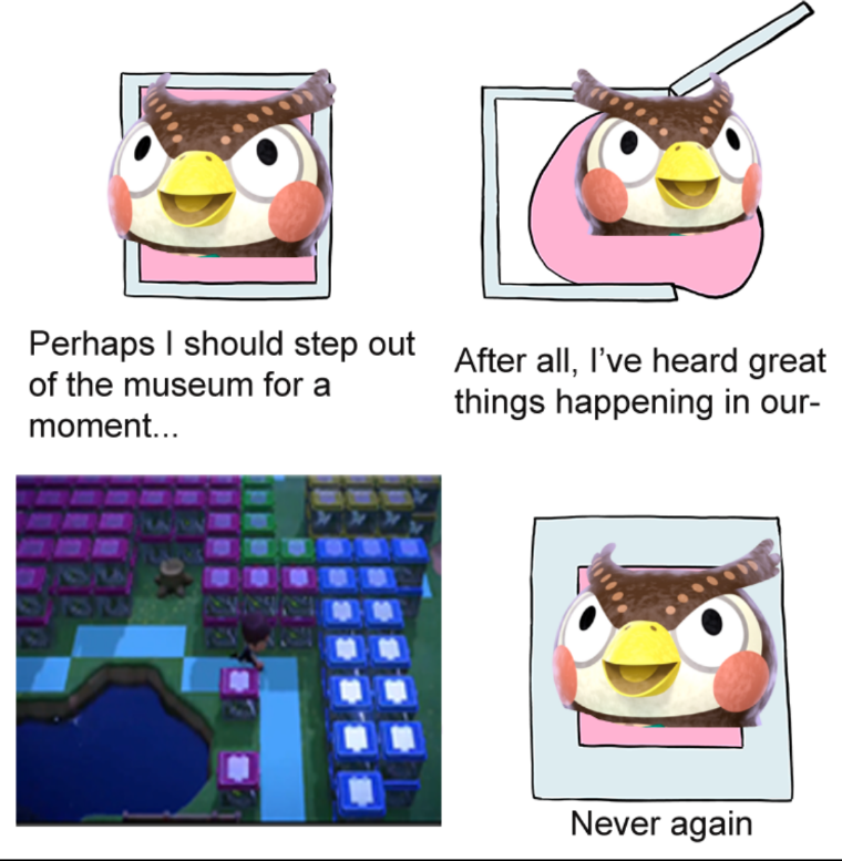 Just figured out why Blathers never leaves his museum... r/AnimalCrossing