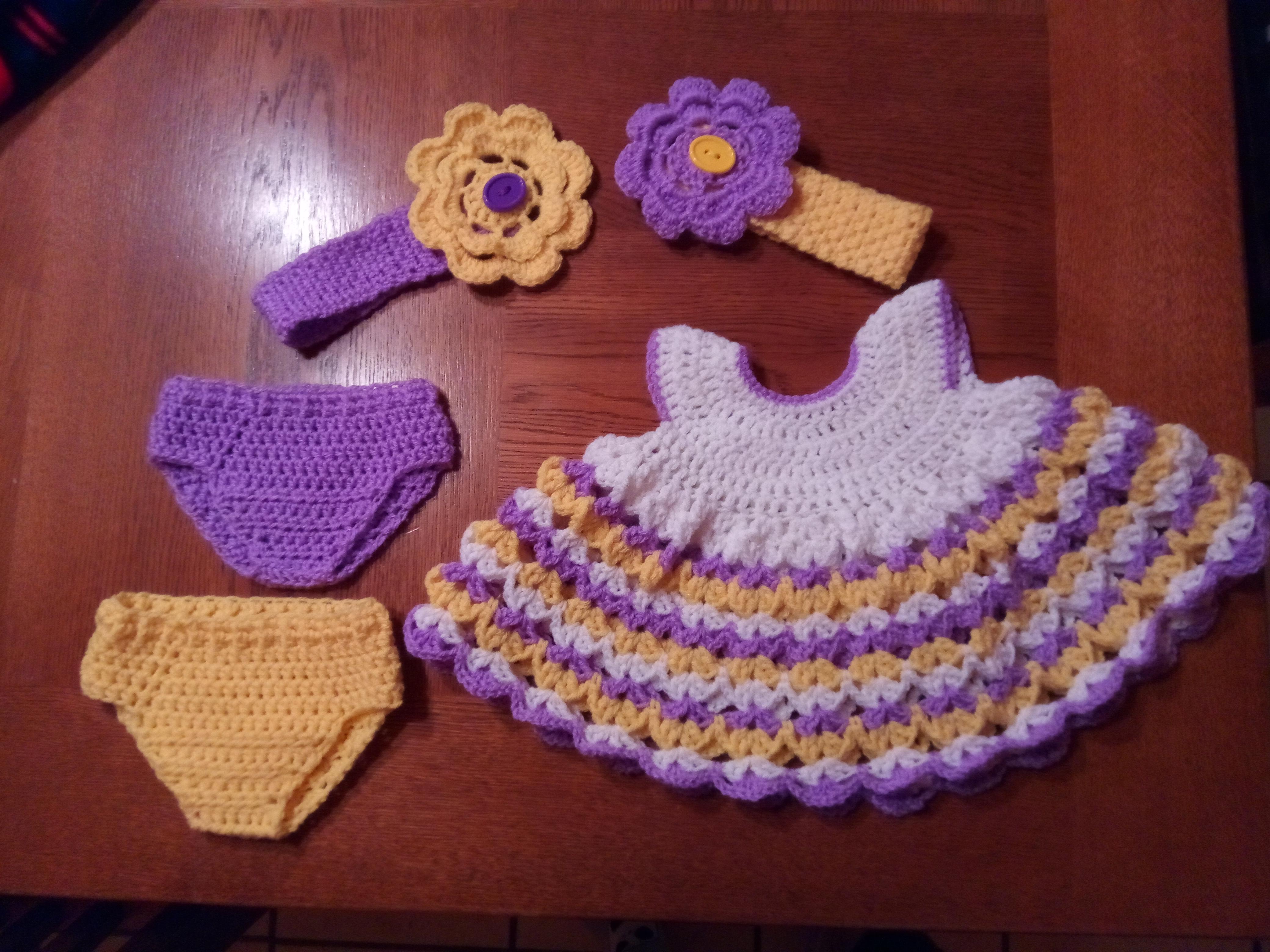Easter dress set I made! crochet