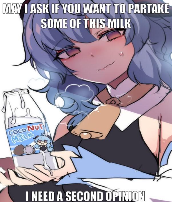 Ganyu offers you milk, do you accept? r/Genshin_Memepact