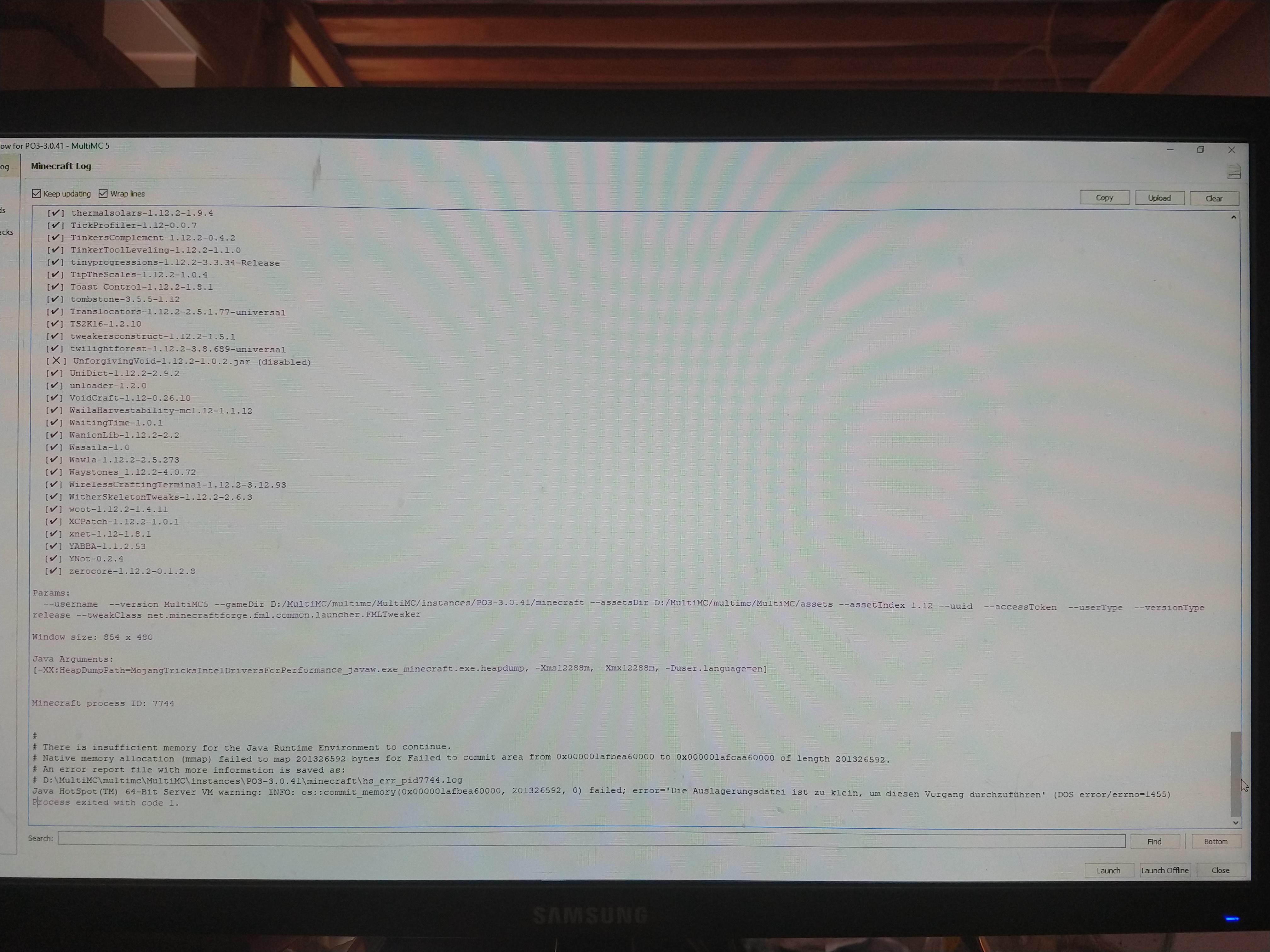 Po3 Always exits with Code 1 when launching IT offline with multimc 5