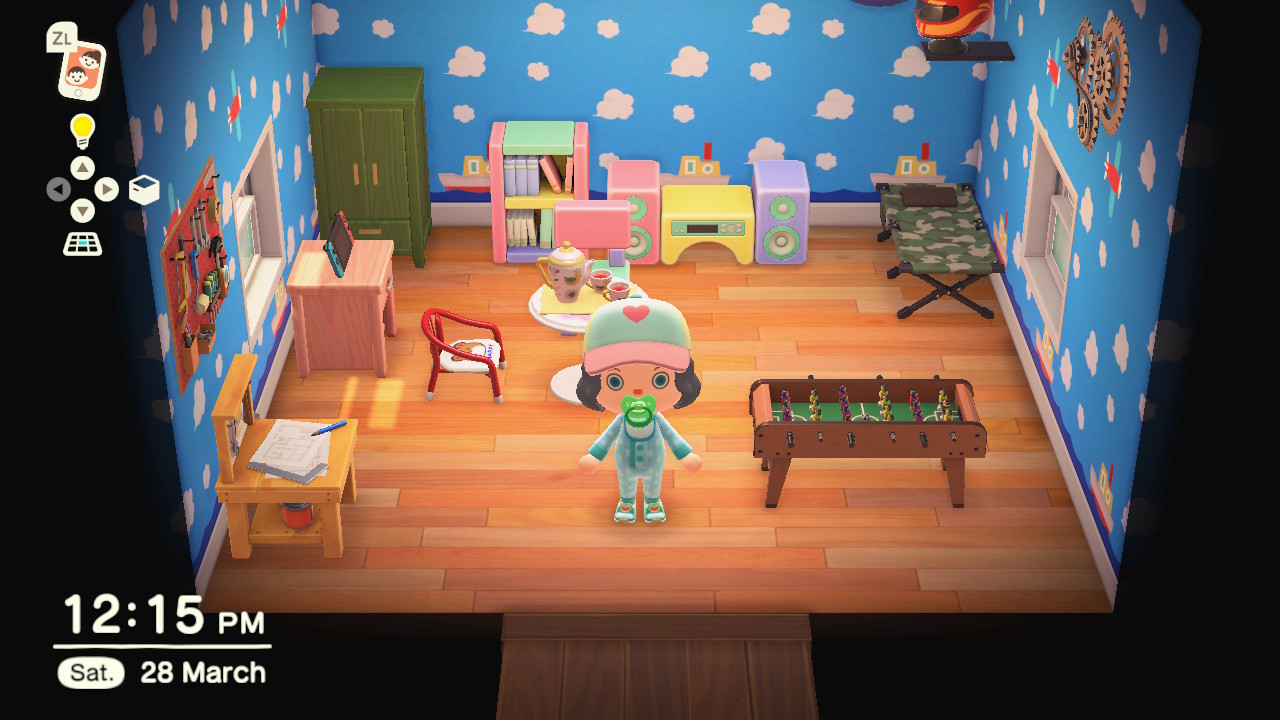 I'm loving animal crossing. Such a great game for littles. Custom hat I