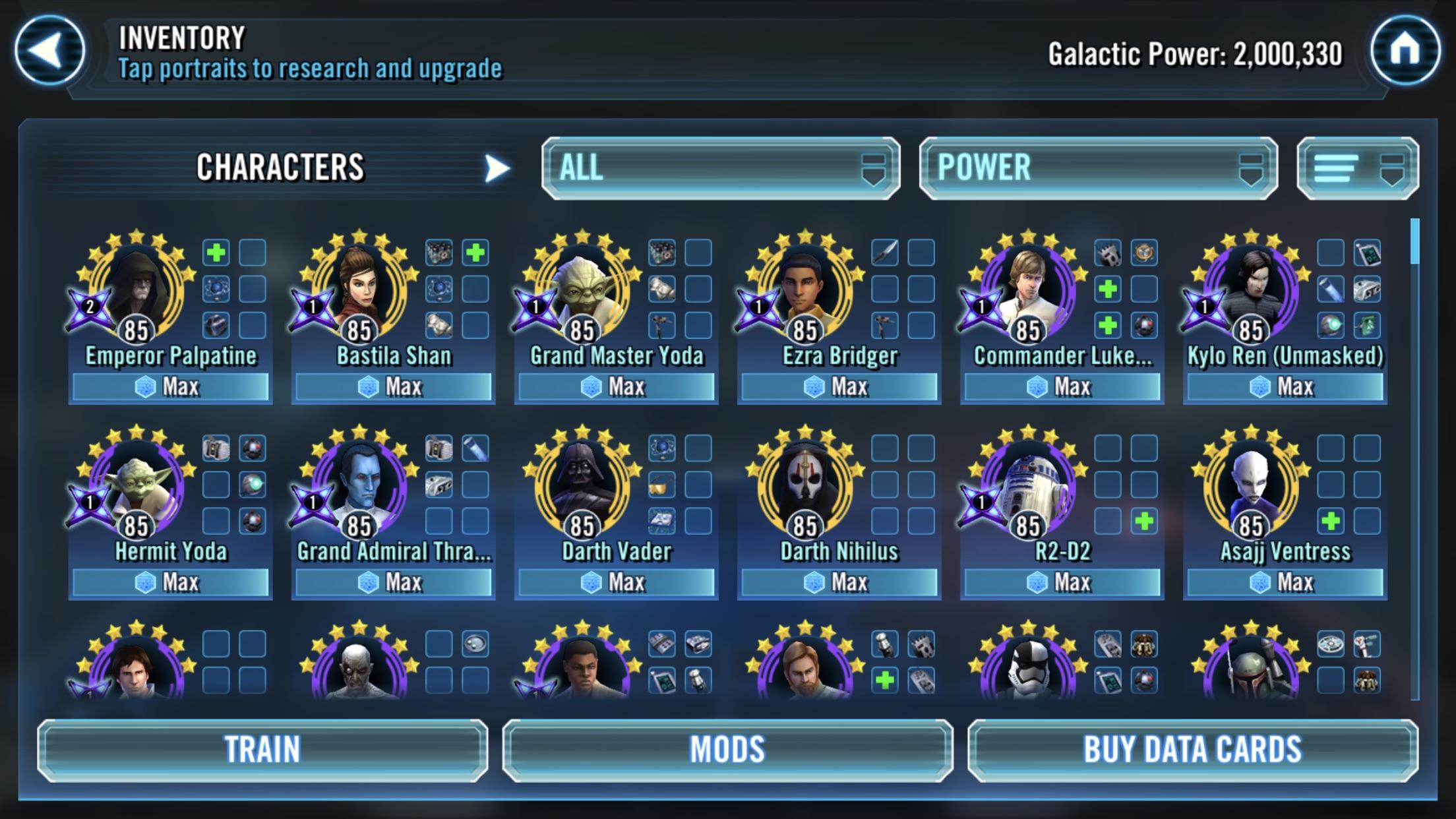 Finally a member of the 2m GP. Yay me 😂 SWGalaxyOfHeroes