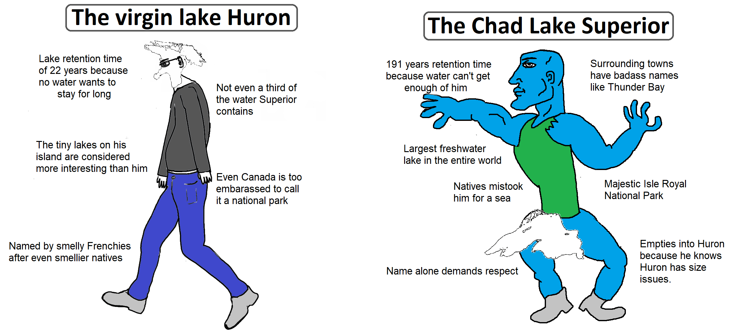 Virgin lake Huron vs Chad Lake Superior r/virginvschad