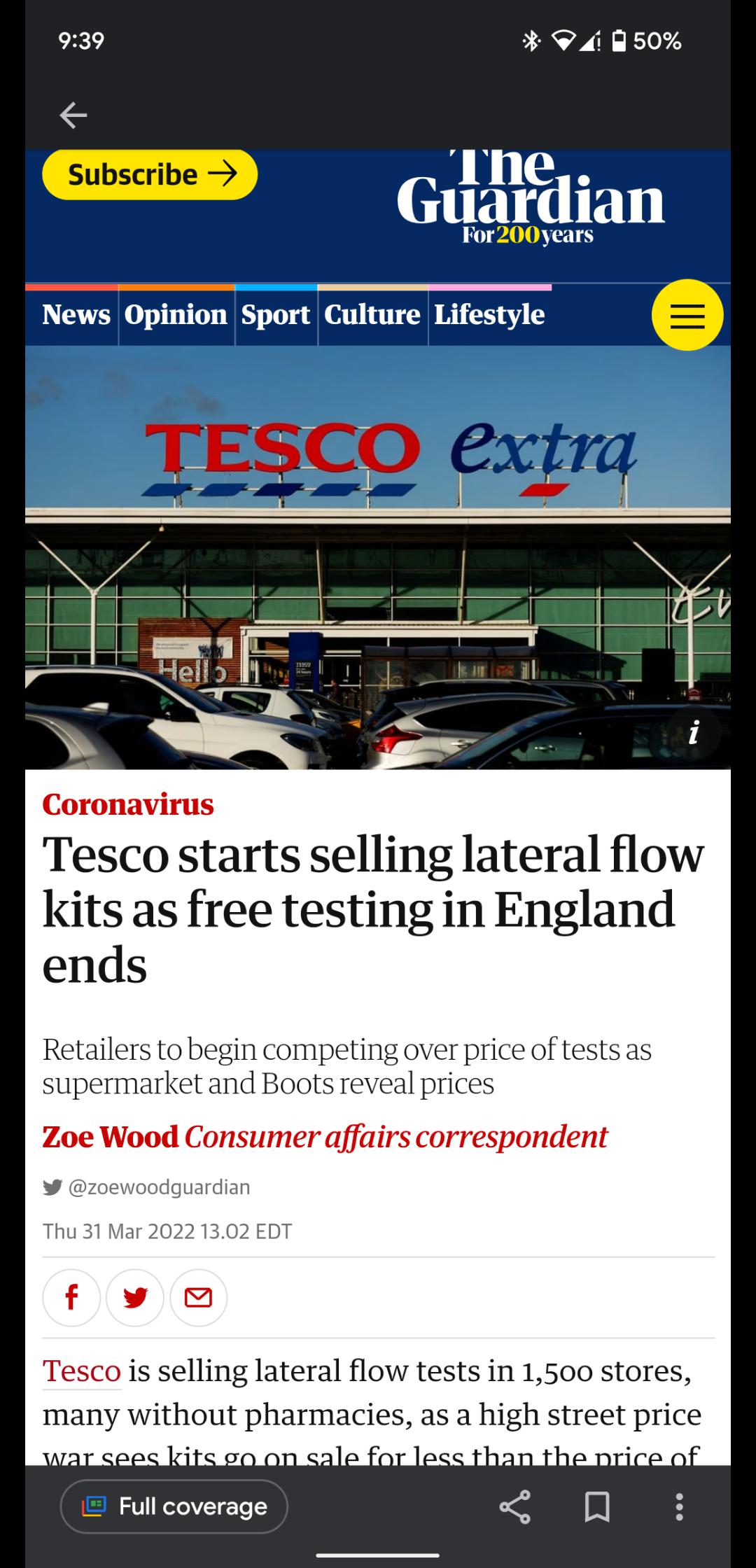 Tesco starts selling lateral flow kits r/ABoringDystopia