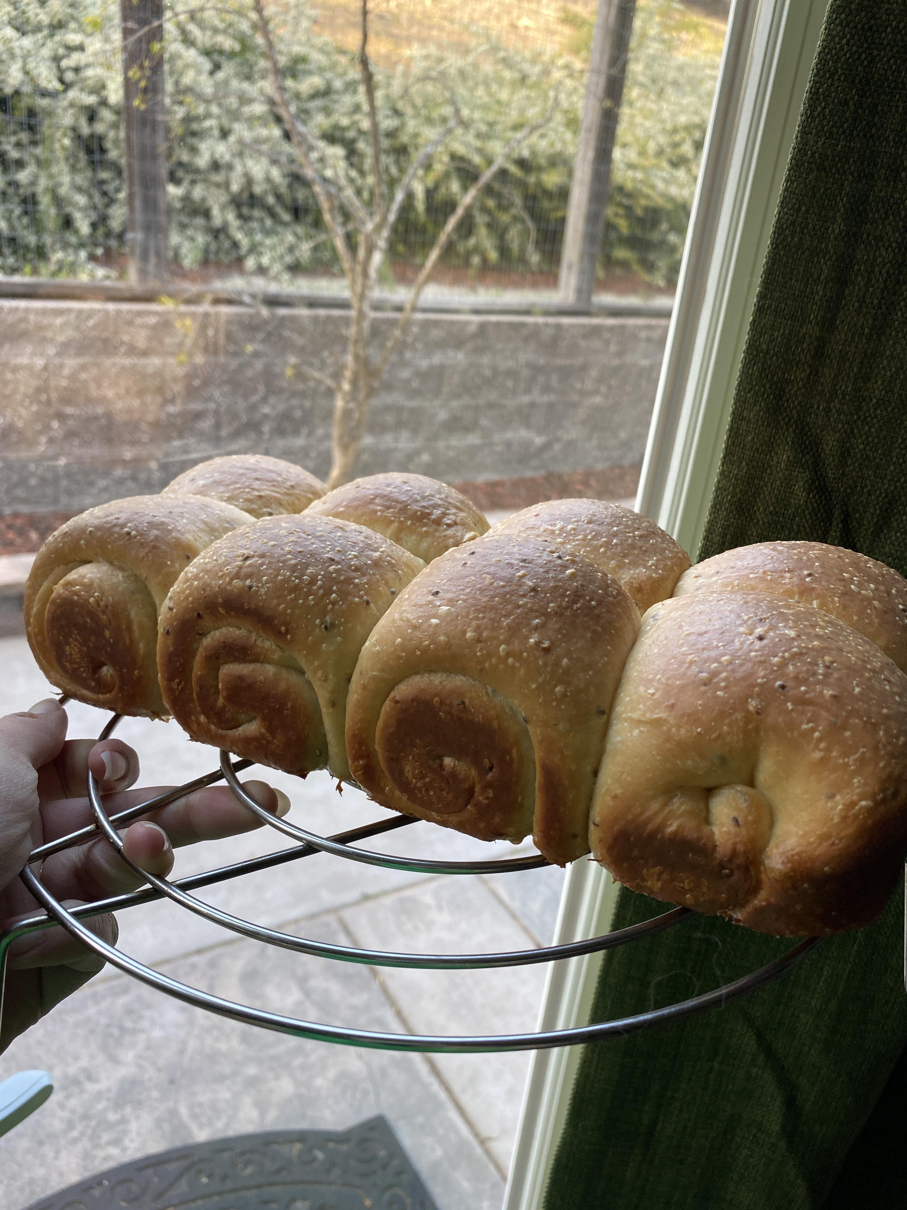 Oatmeal milk bread rolls…they’re just so cute! r/Breadit