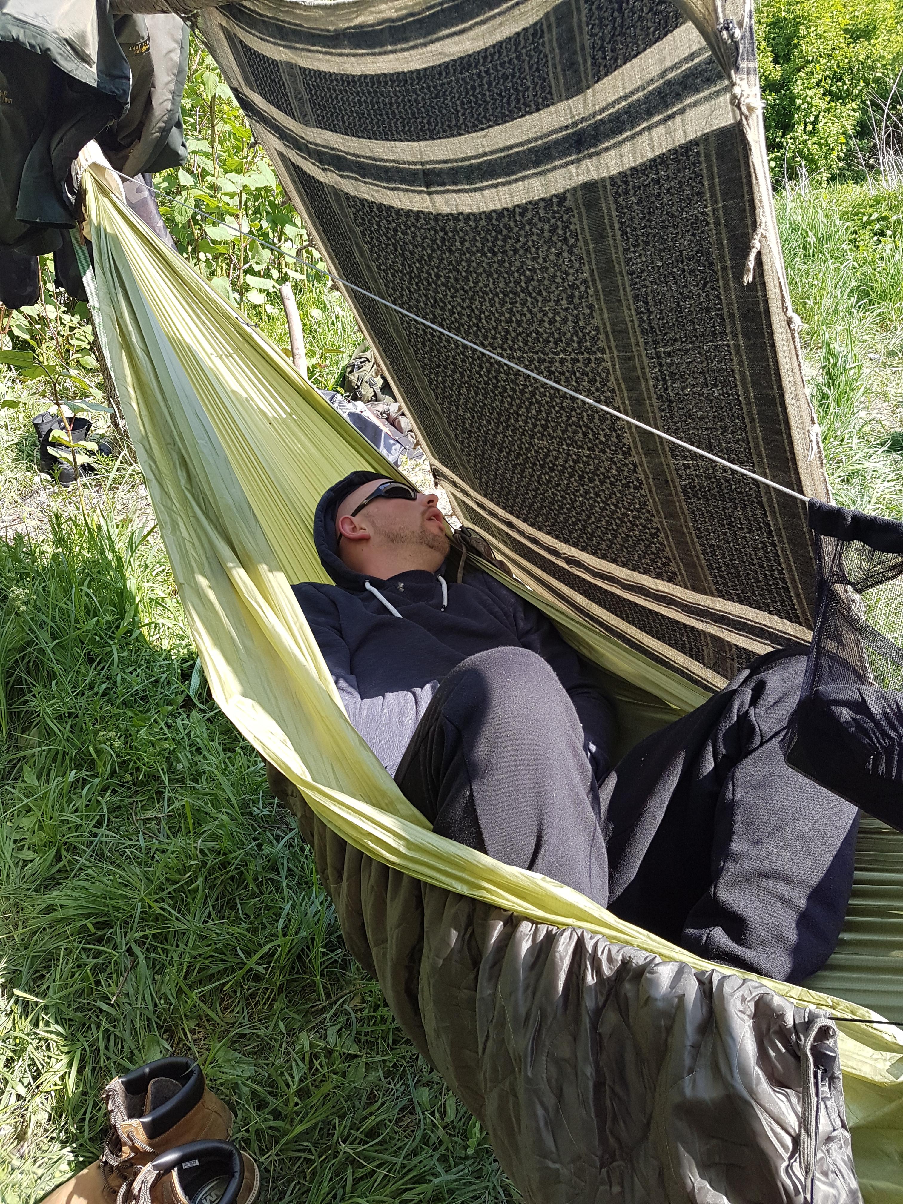 So my buddy asked, if he could try out my hammock for a minute I