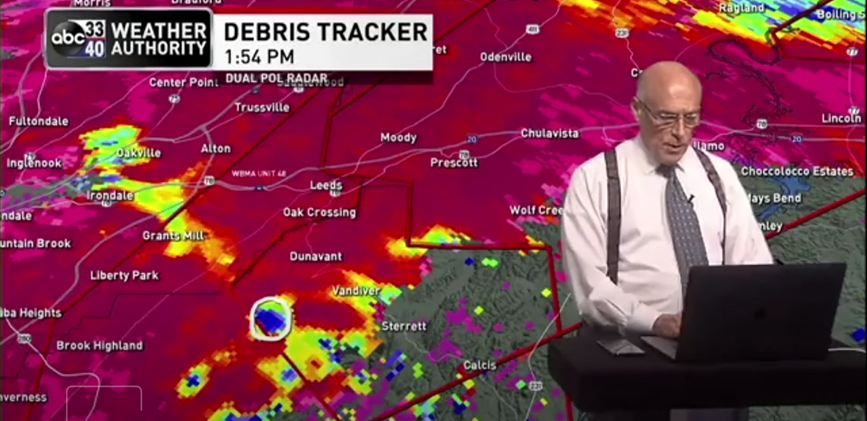 This is James Spann, a weatherman in Birmingham, AL. During almost