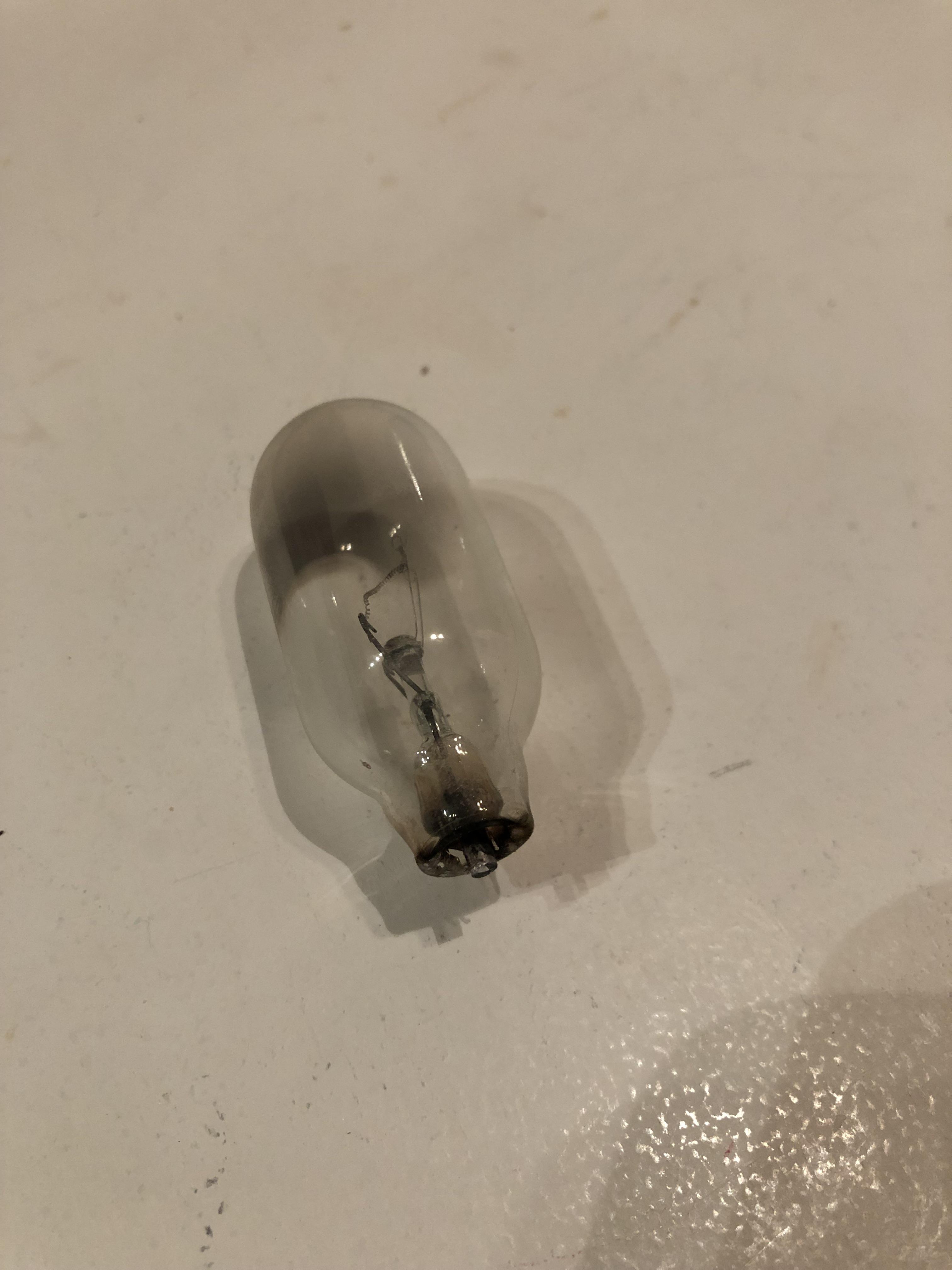 I thought the lightbulb in the microwave mounted above the stove blew from the extreme heat of