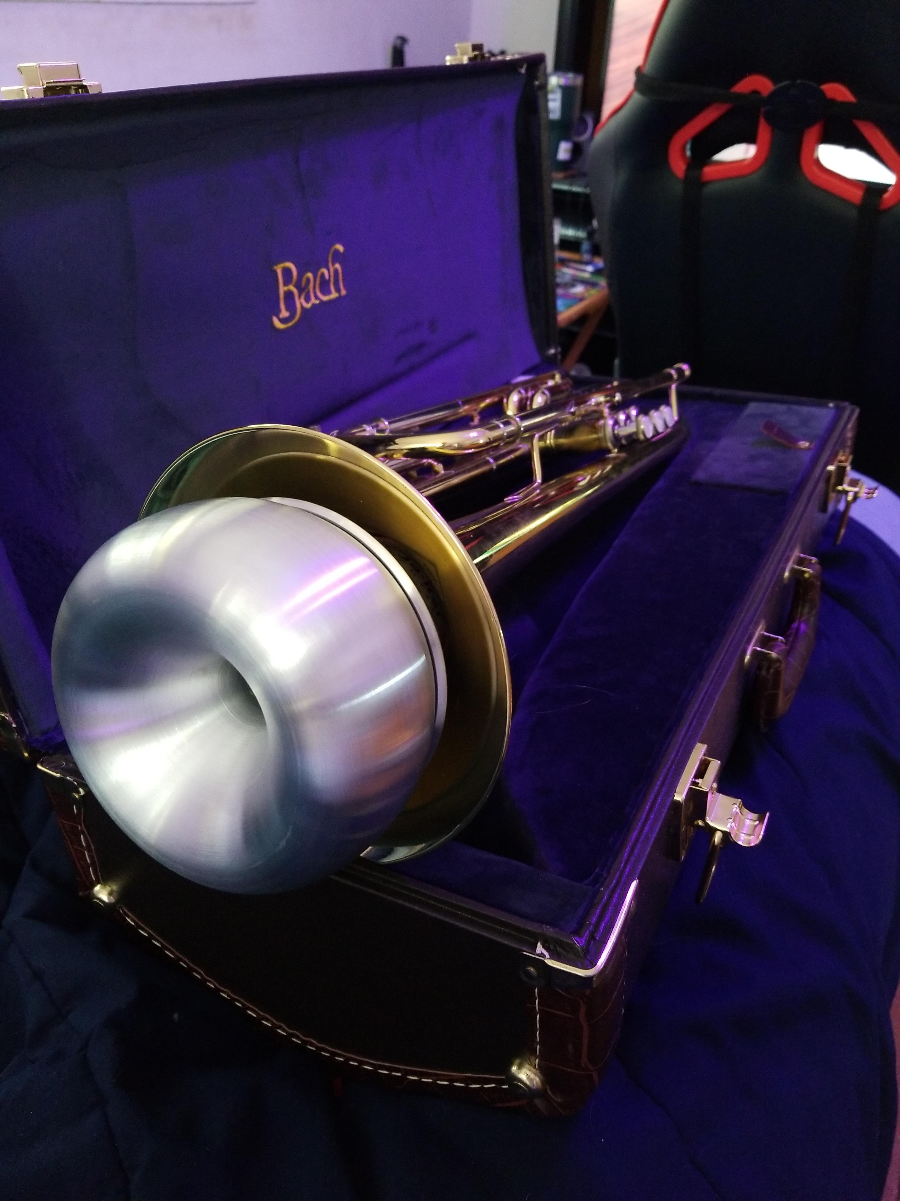 Got the big boy a Harmon mute (Bach Stradivarius B188) r/trumpet