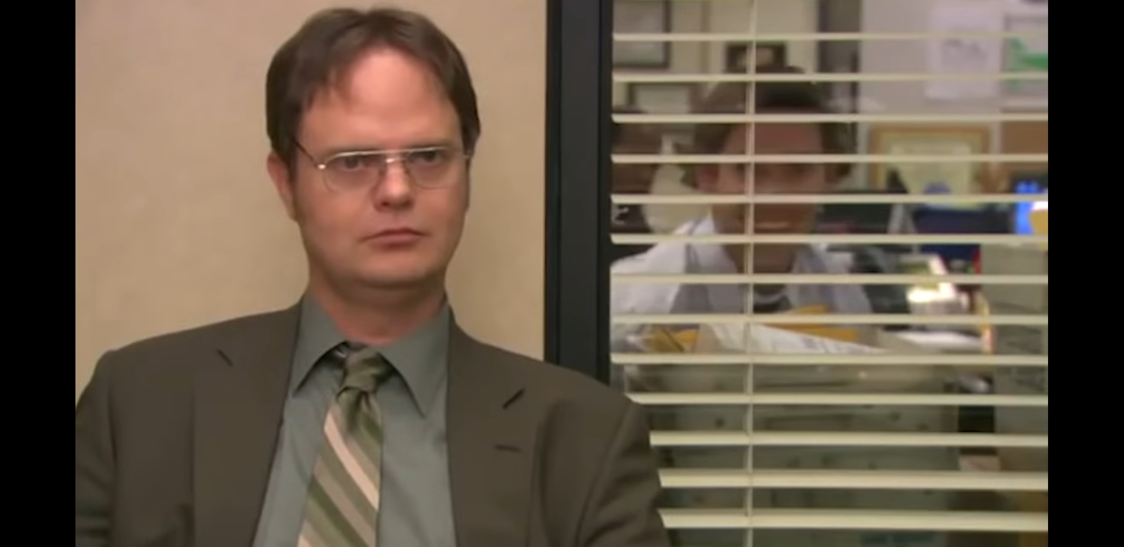 Jim Behind Blinds Meme