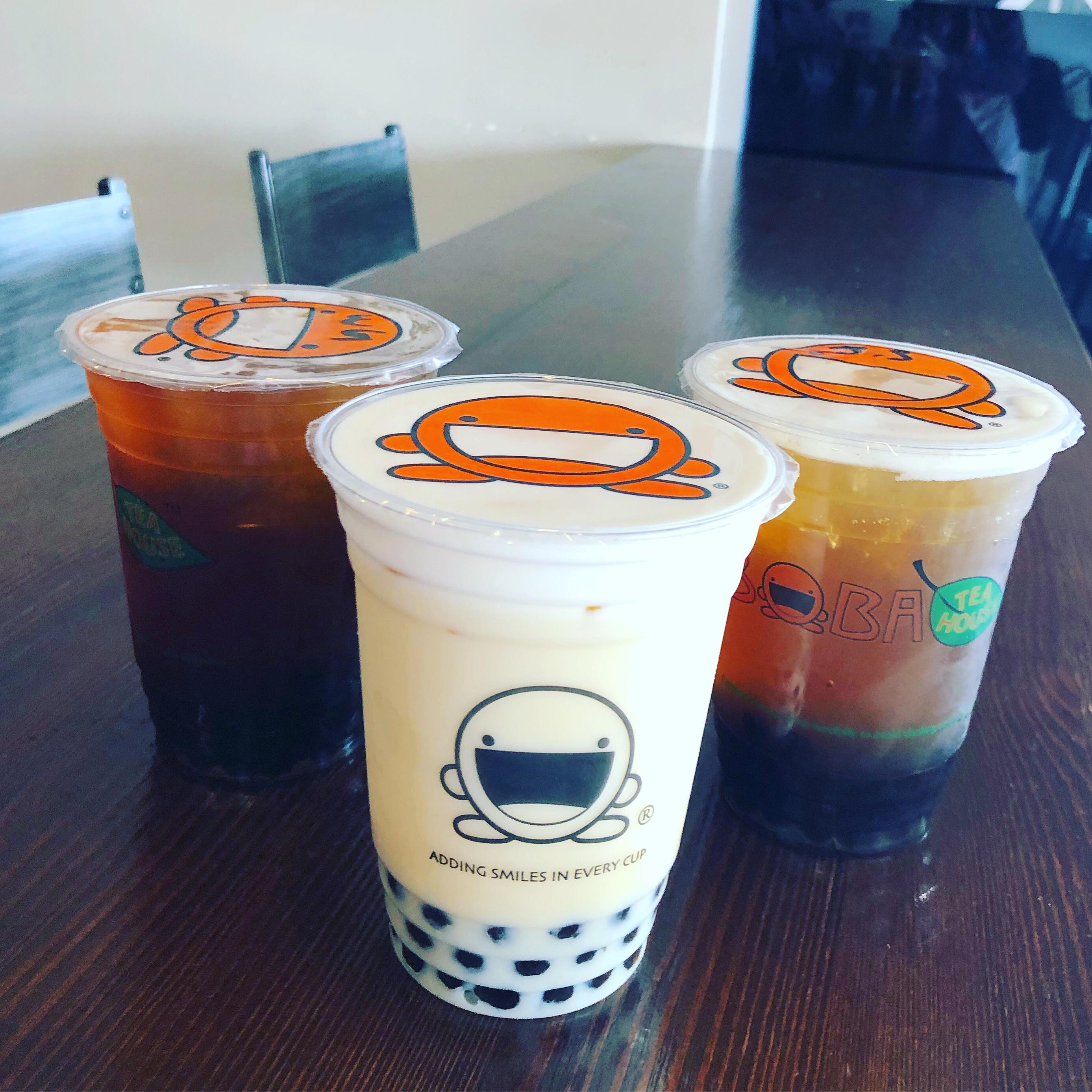 [I ate] Japanese Roasted Sencha Iced tea w/ boba (the one on the right