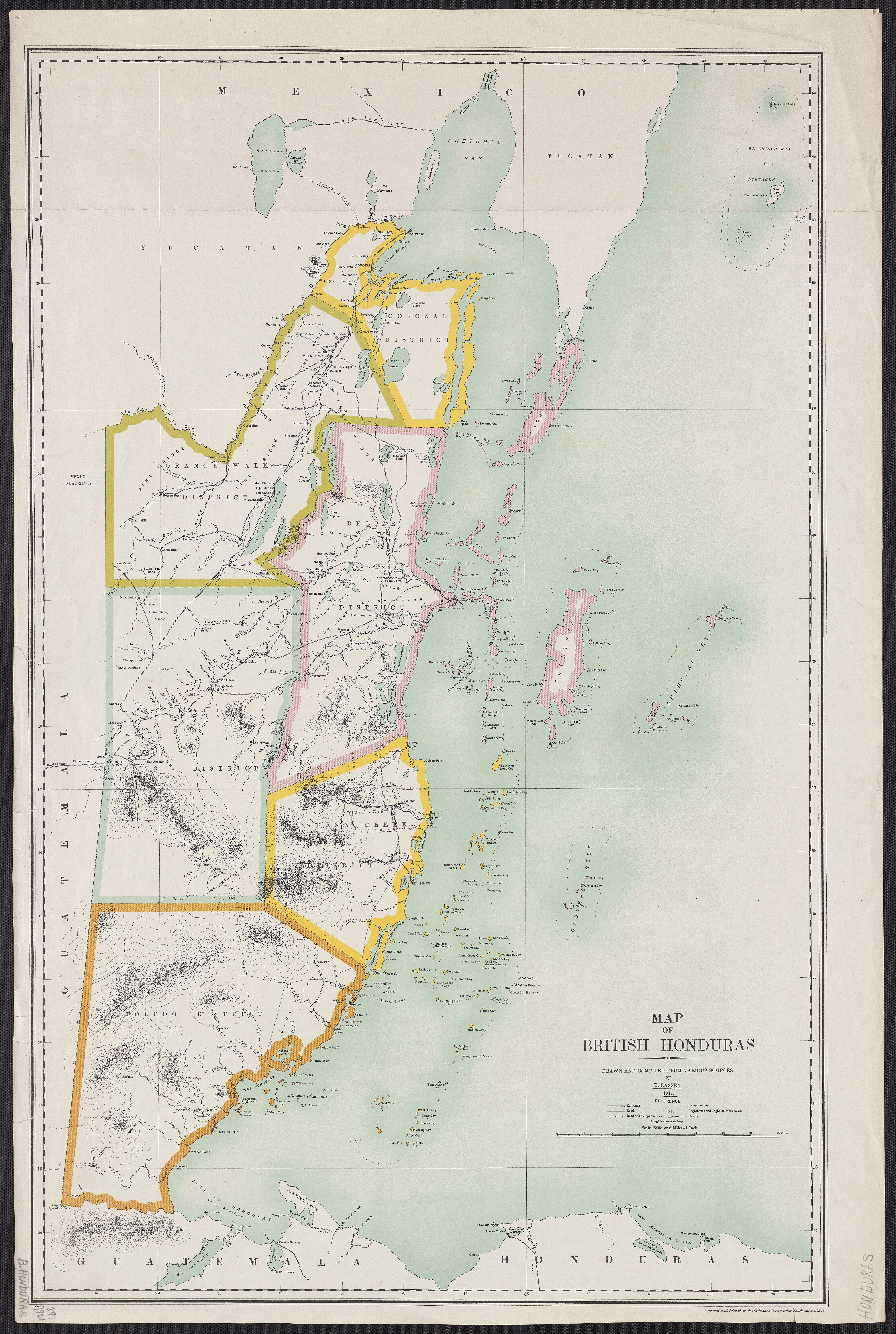 Map of the British Honduras 1921 r/Belize